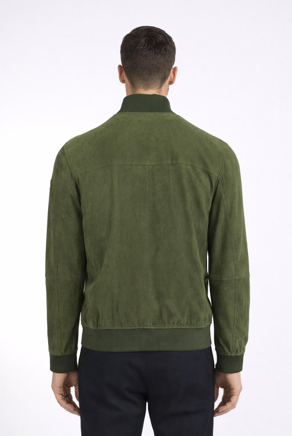 Giubbotto Uomo Sands in Suede Collo Alto Zip Argento