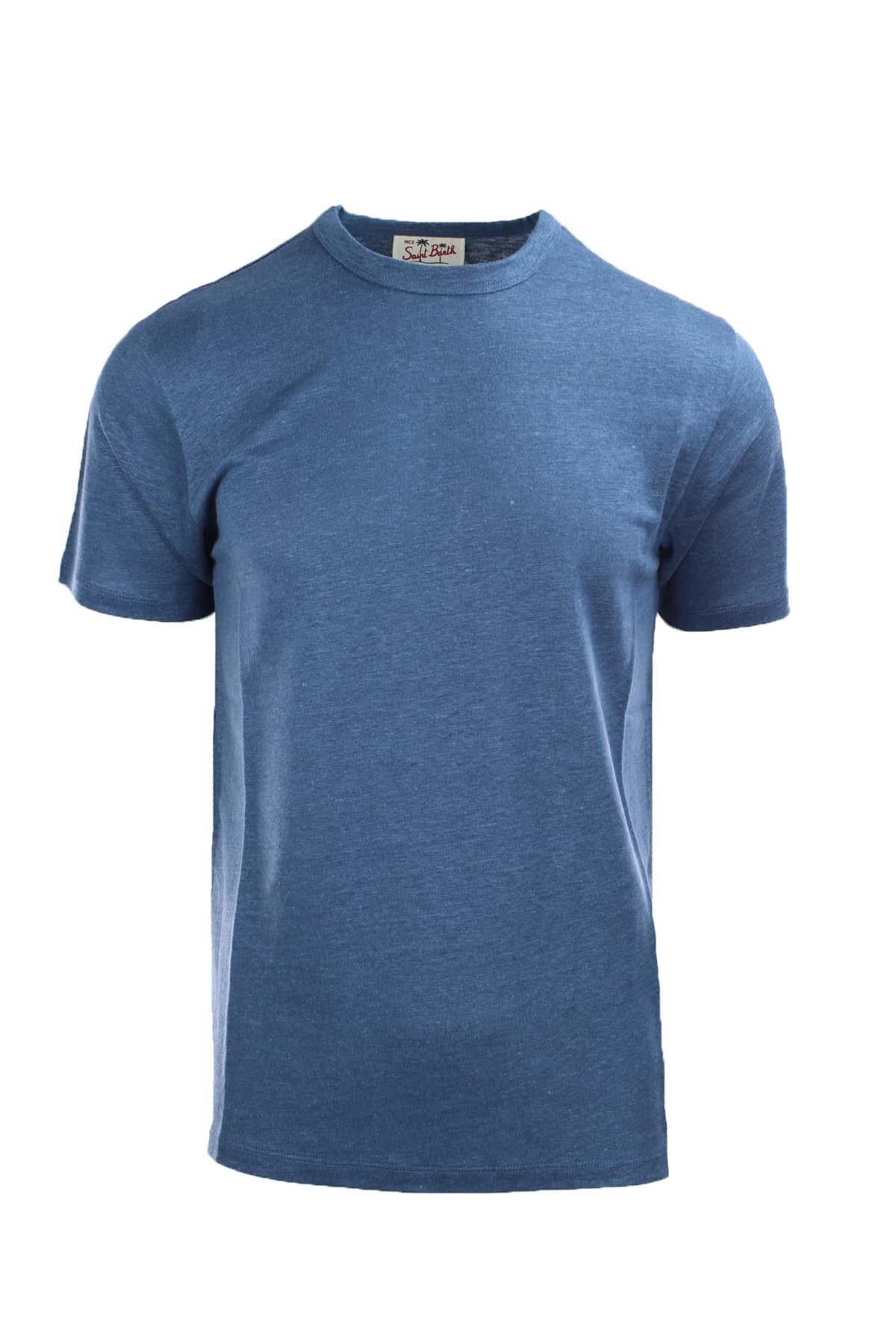 Tshirt mezza manica in lino Saint Barth MC2
