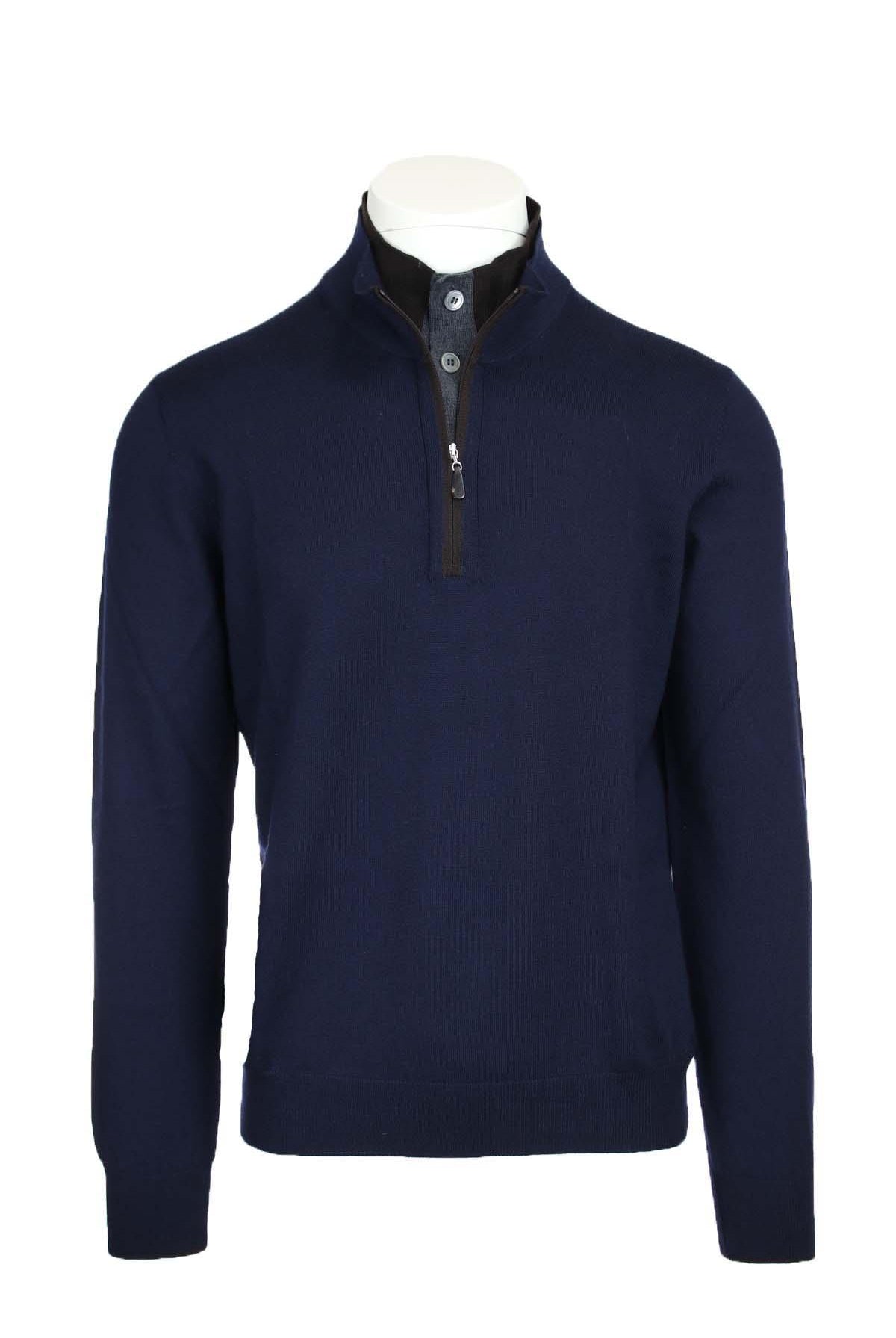 Maglia lupetto con zip e bottoni