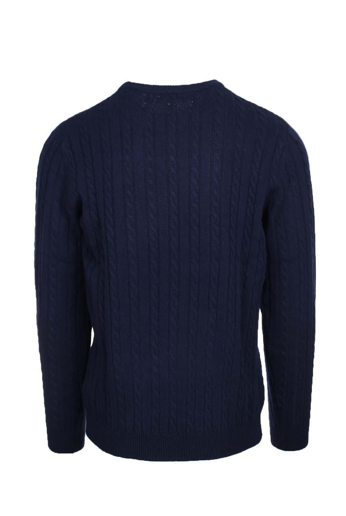 Maglia girocollo in lana a trecce
