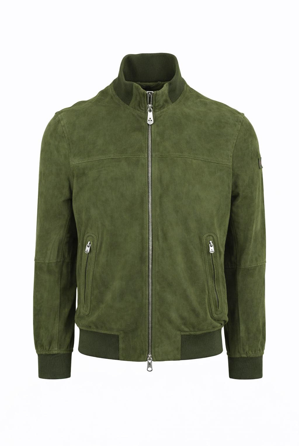 Giubbotto Uomo Sands in Suede Collo Alto Zip Argento