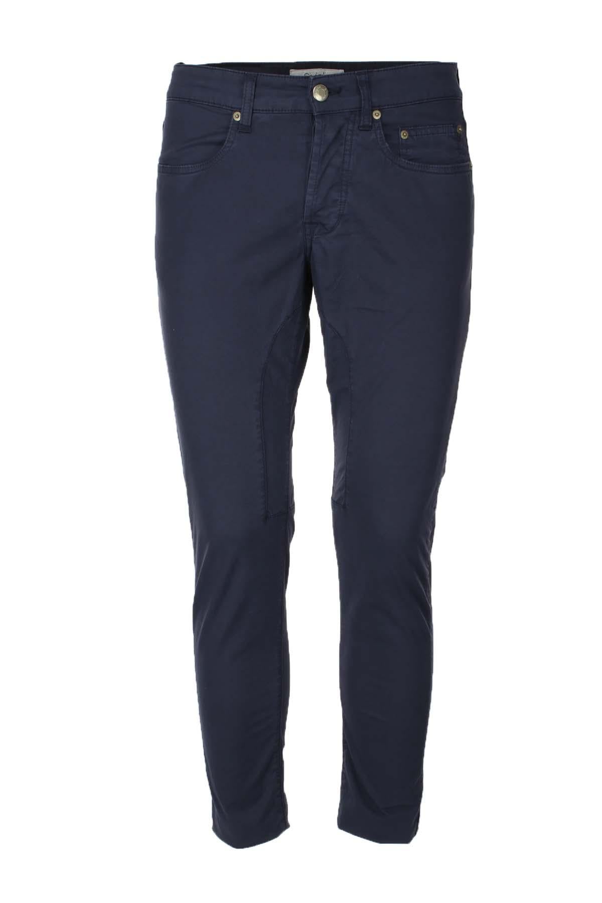 Pantalone 5 tasche in raso di cotone