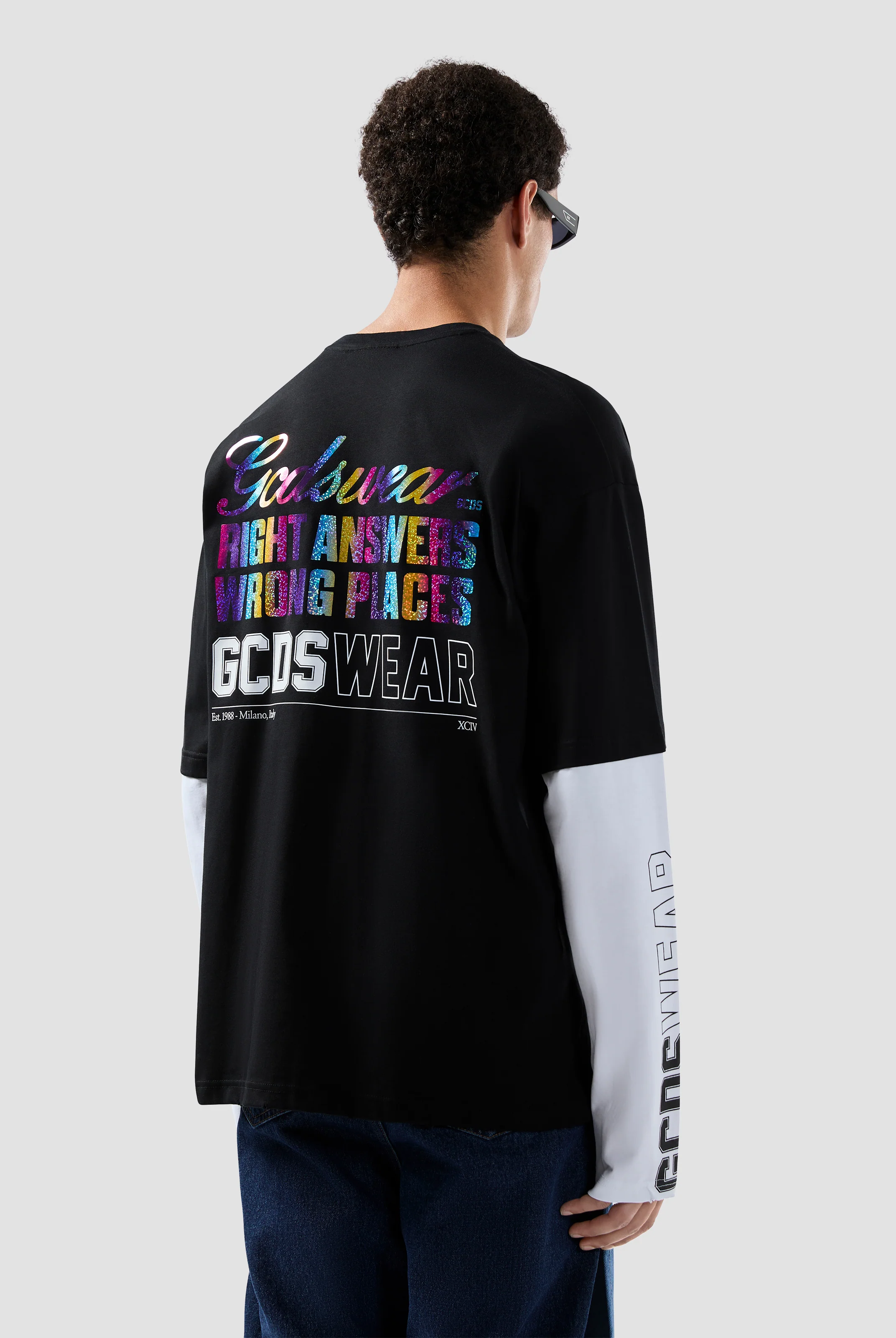 T-Shirt manica lunga con stampa GCDS WEAR