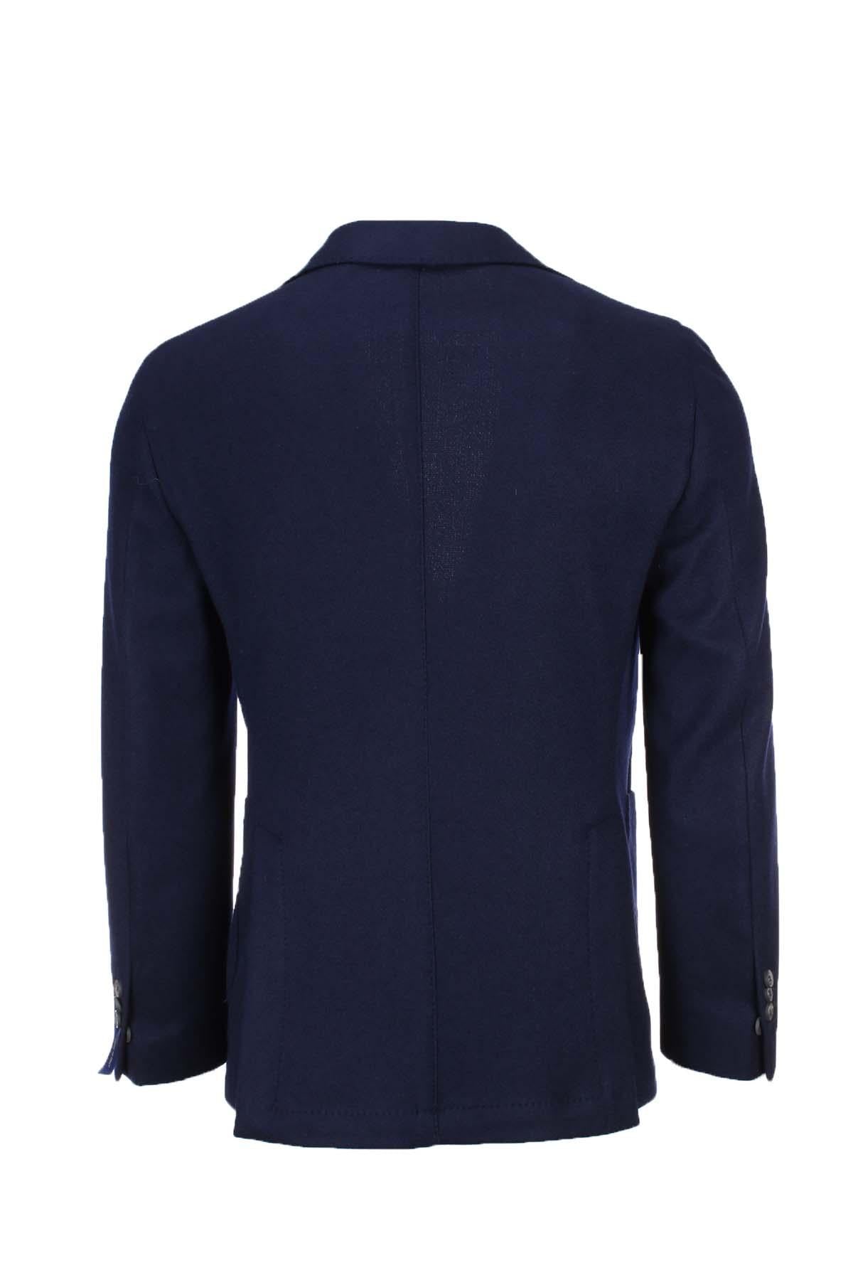 Giacca blazer monopetto in misto lana.