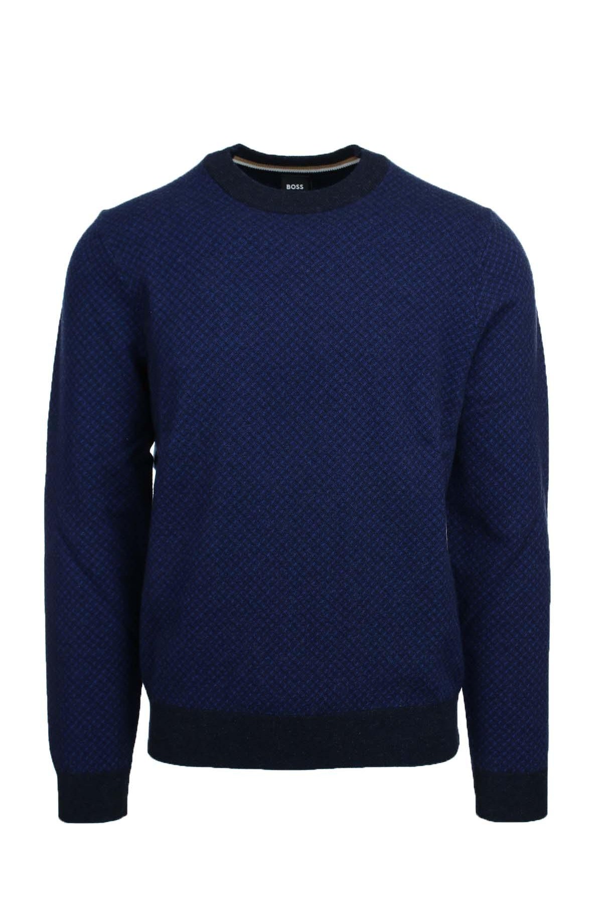 Maglia girocollo in lana e cotone.