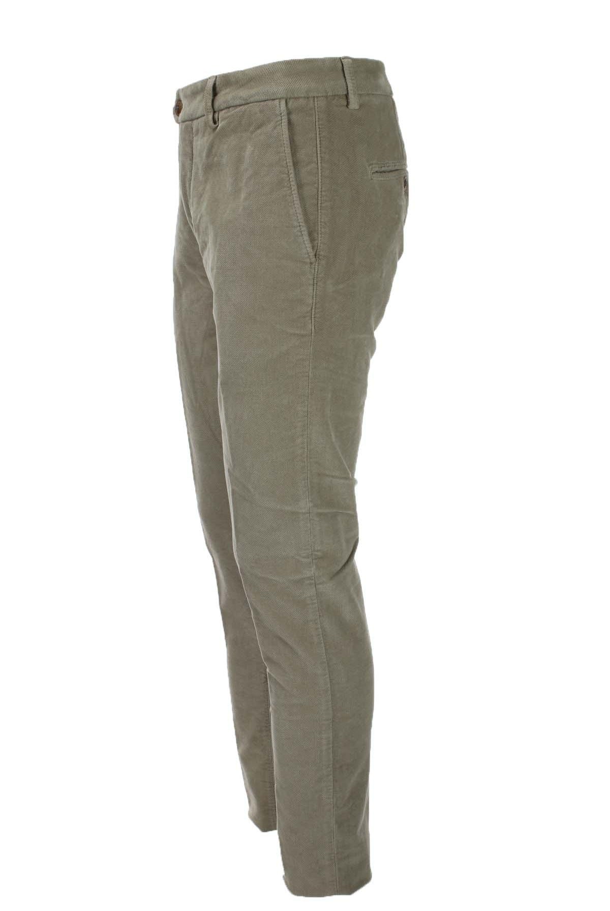 Pantalone in micro velluto diagonale stretch