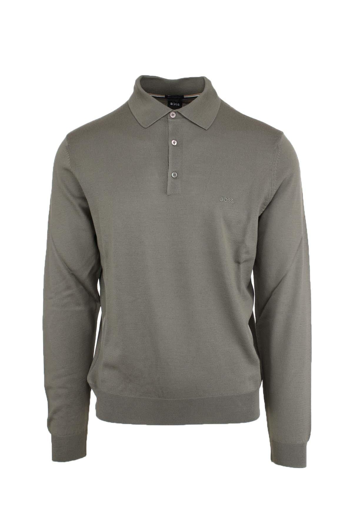 Polo manica lunga in lana merinos