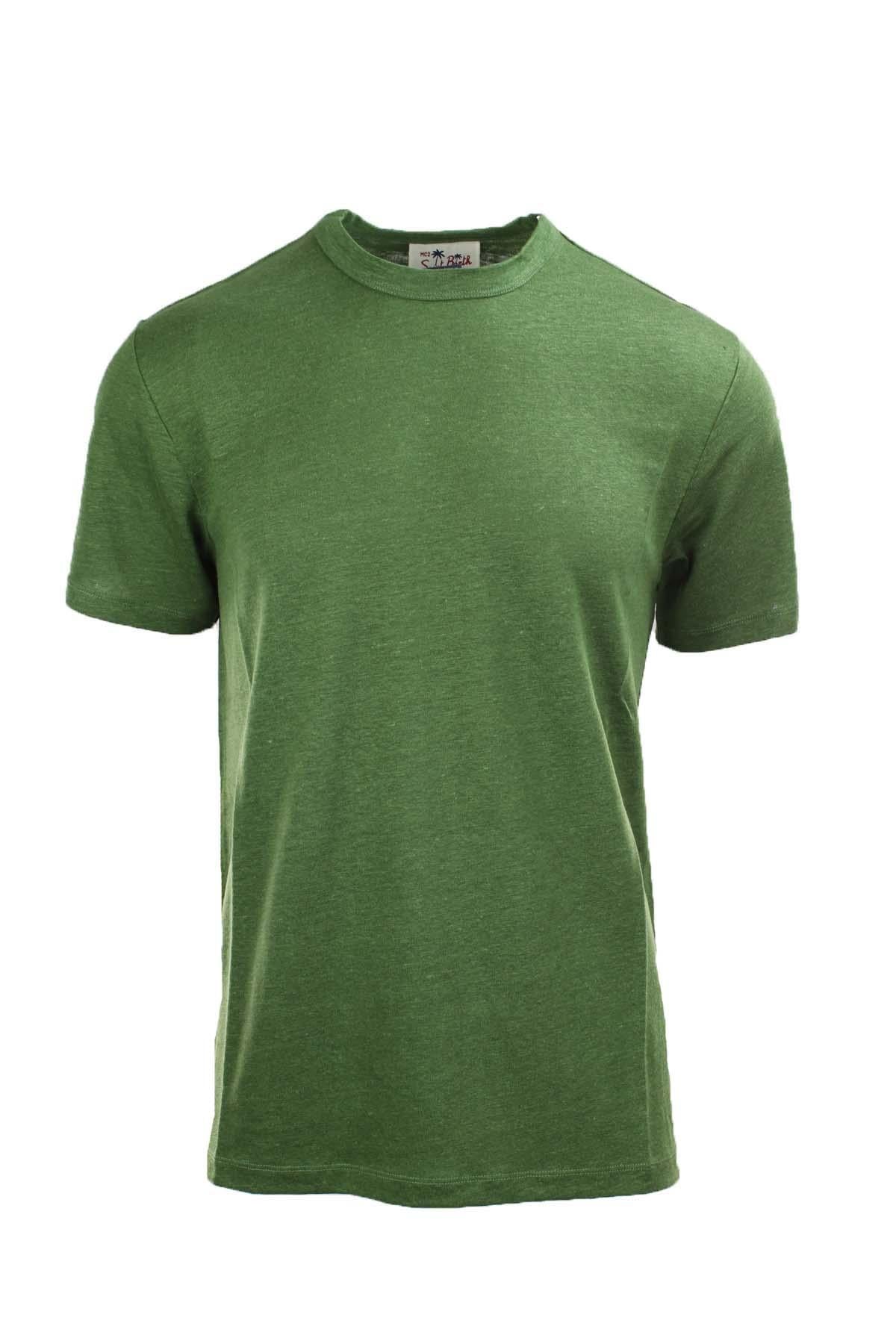 Tshirt mezza manica in lino Saint Barth MC2