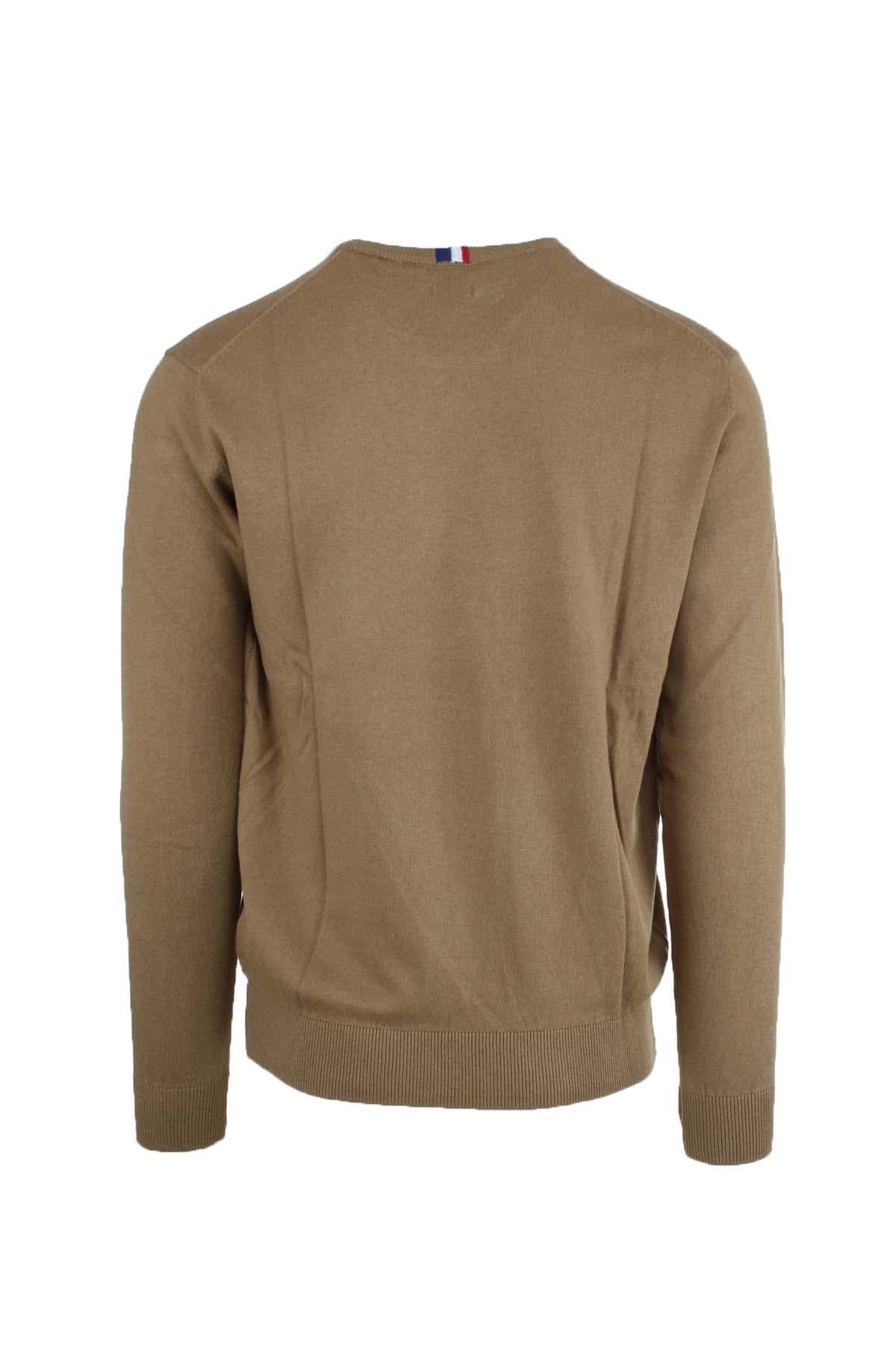 Maglia girocollo in cotone e cachemire con logo