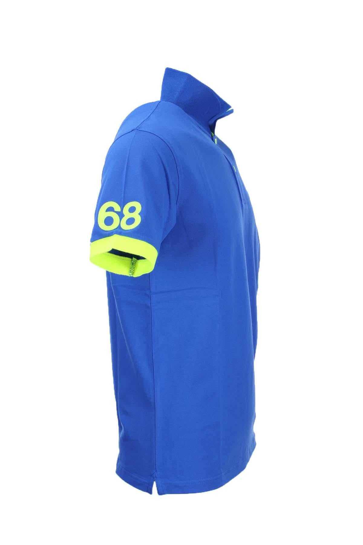 Polo mezza manica con dettagli e logo fluo