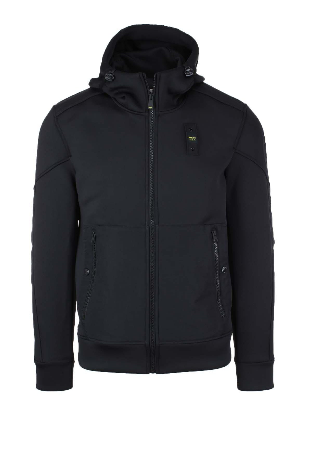 Felpa zip in neoprene con cappuccio