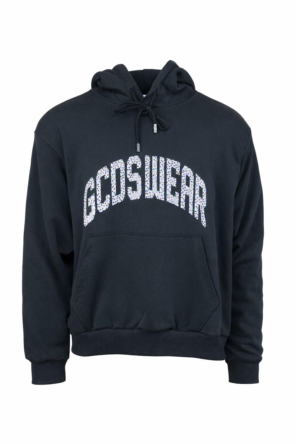 Felpa Hoodie GCDS Uomo con Logo Frontale Glitterato