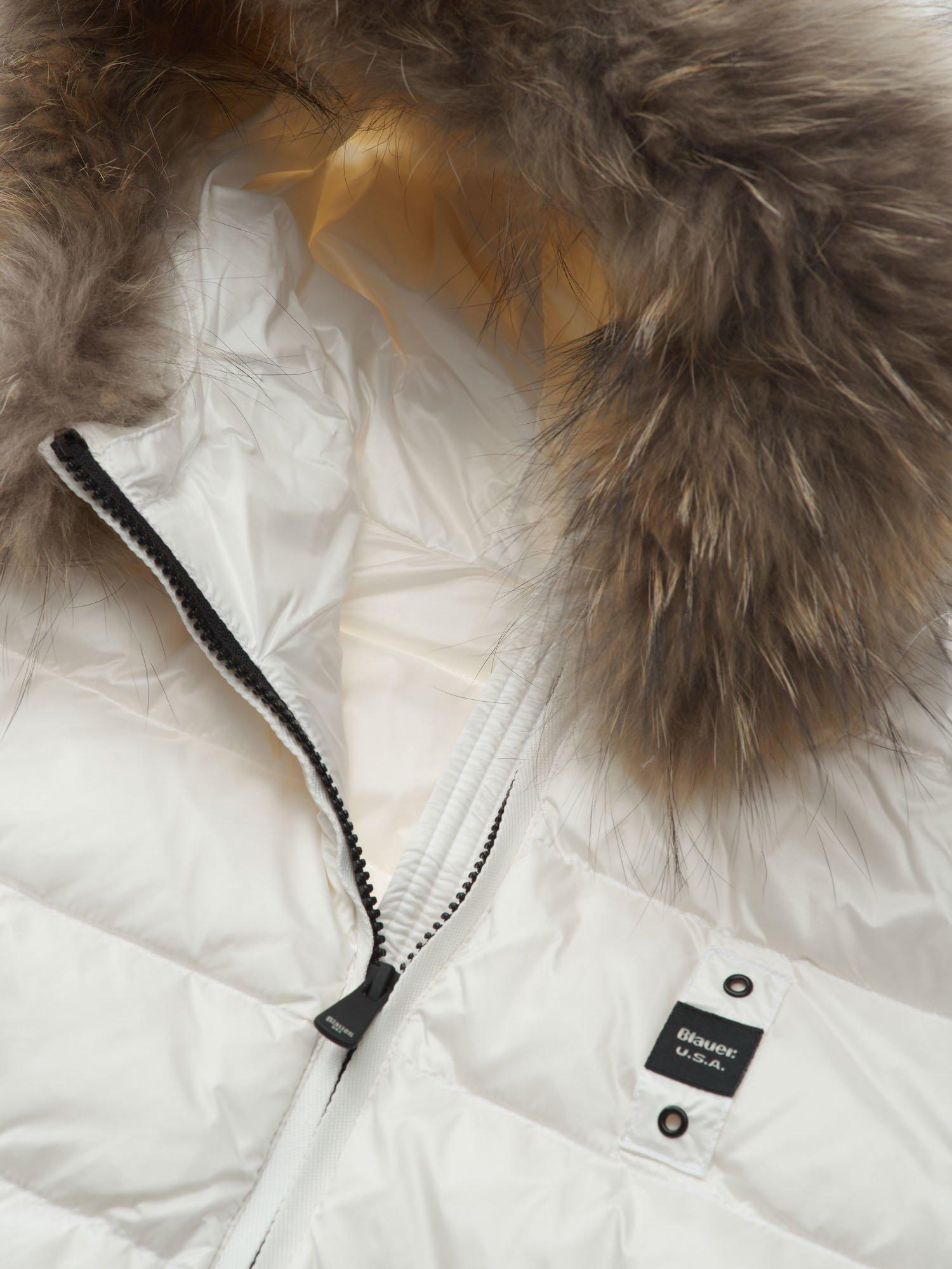 Piumino con cappuccio bordato in pelliccia Arcadia