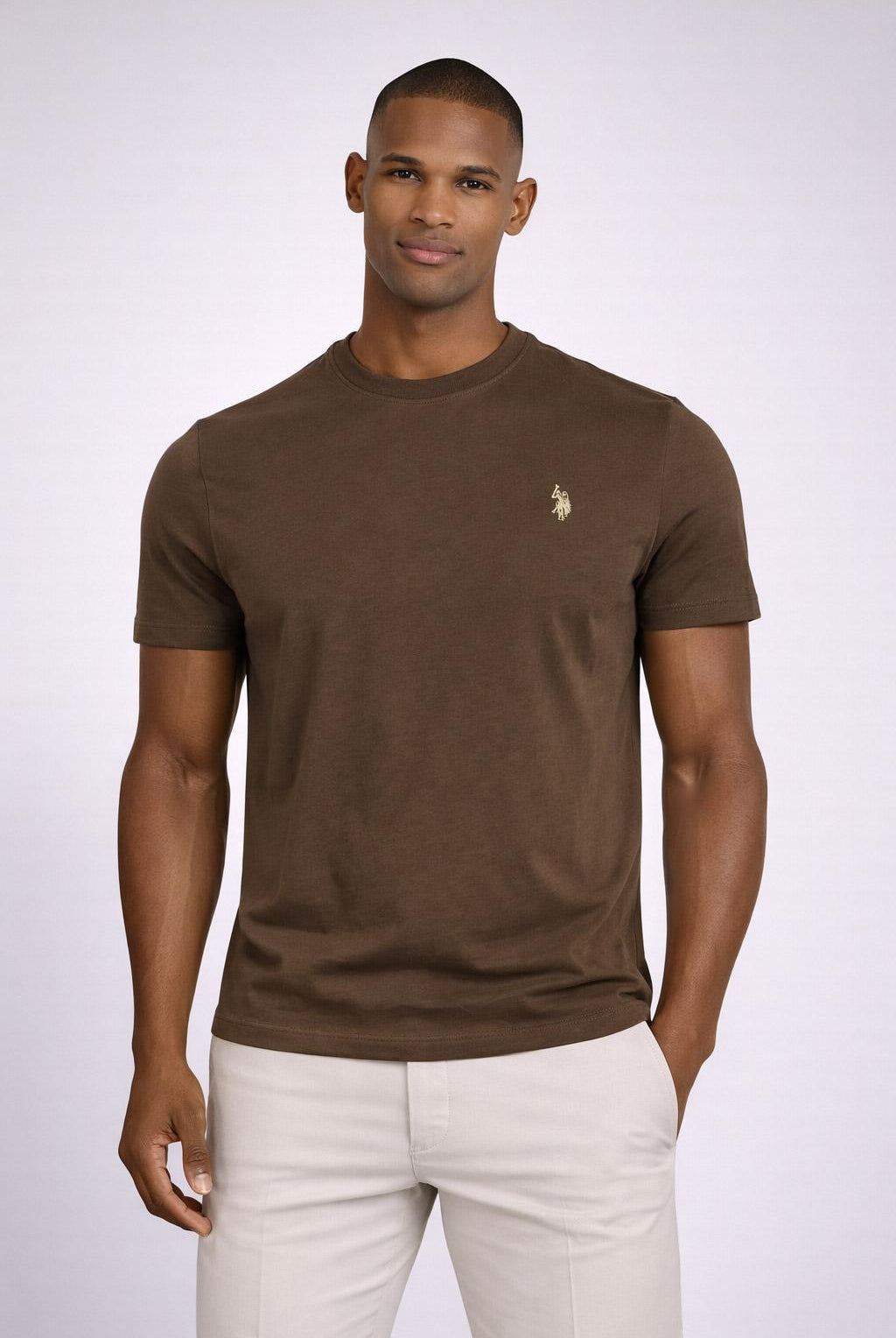 T-Shirt Uomo Cotone con logo ricamato