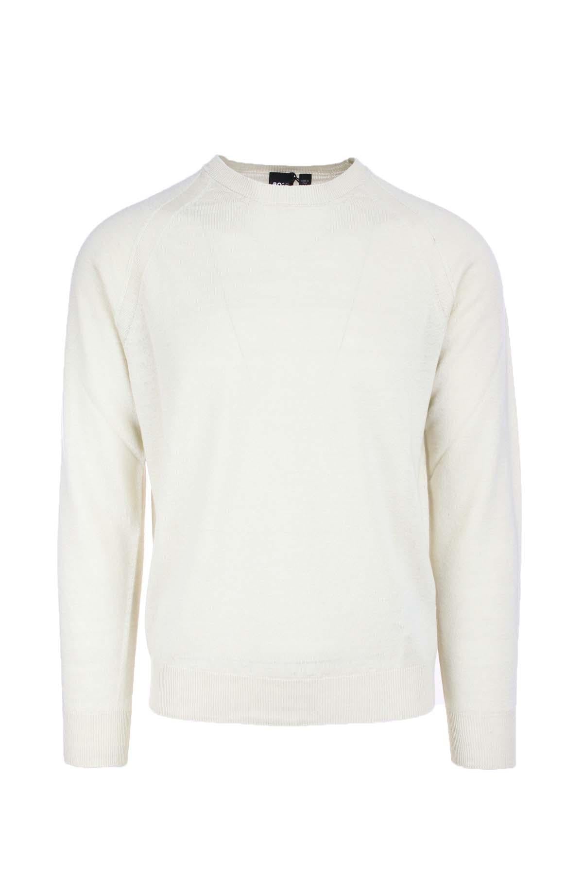 Maglia girocollo in filo misto lino