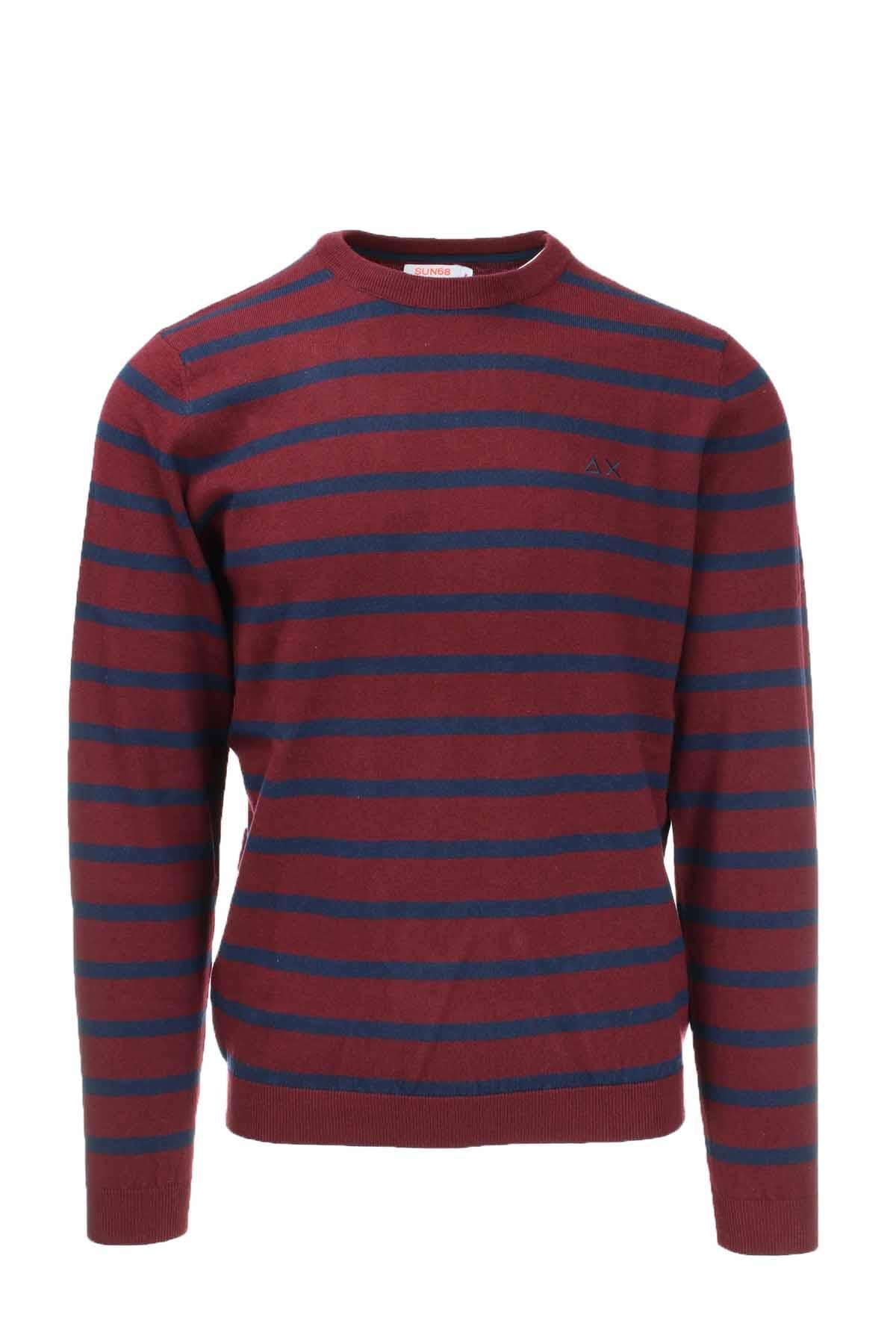Pullover girocollo a righe