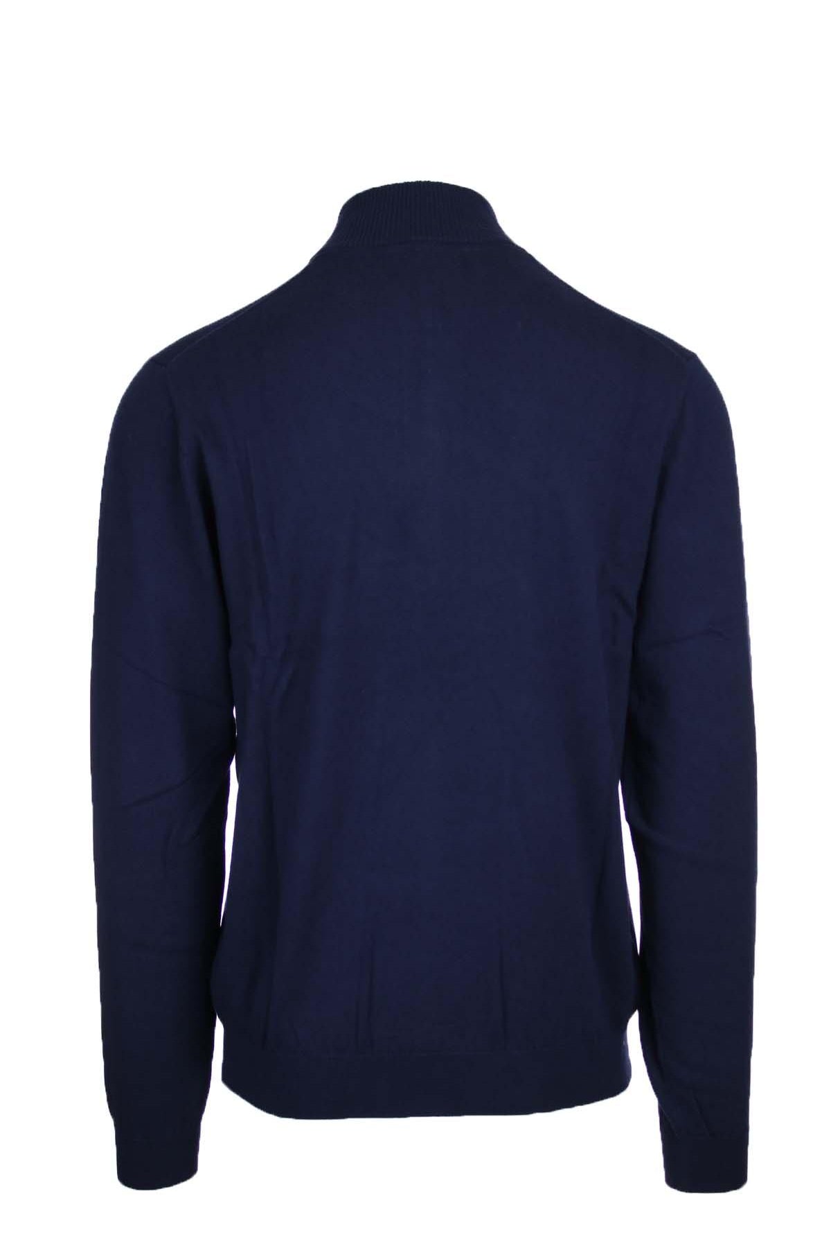 Maglia pullover lupo zip in lana cotone