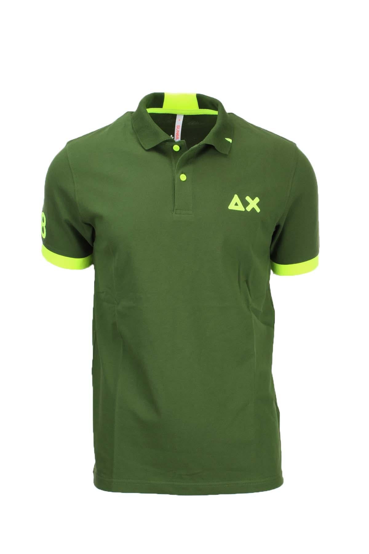 Polo mezza manica con dettagli e logo fluo