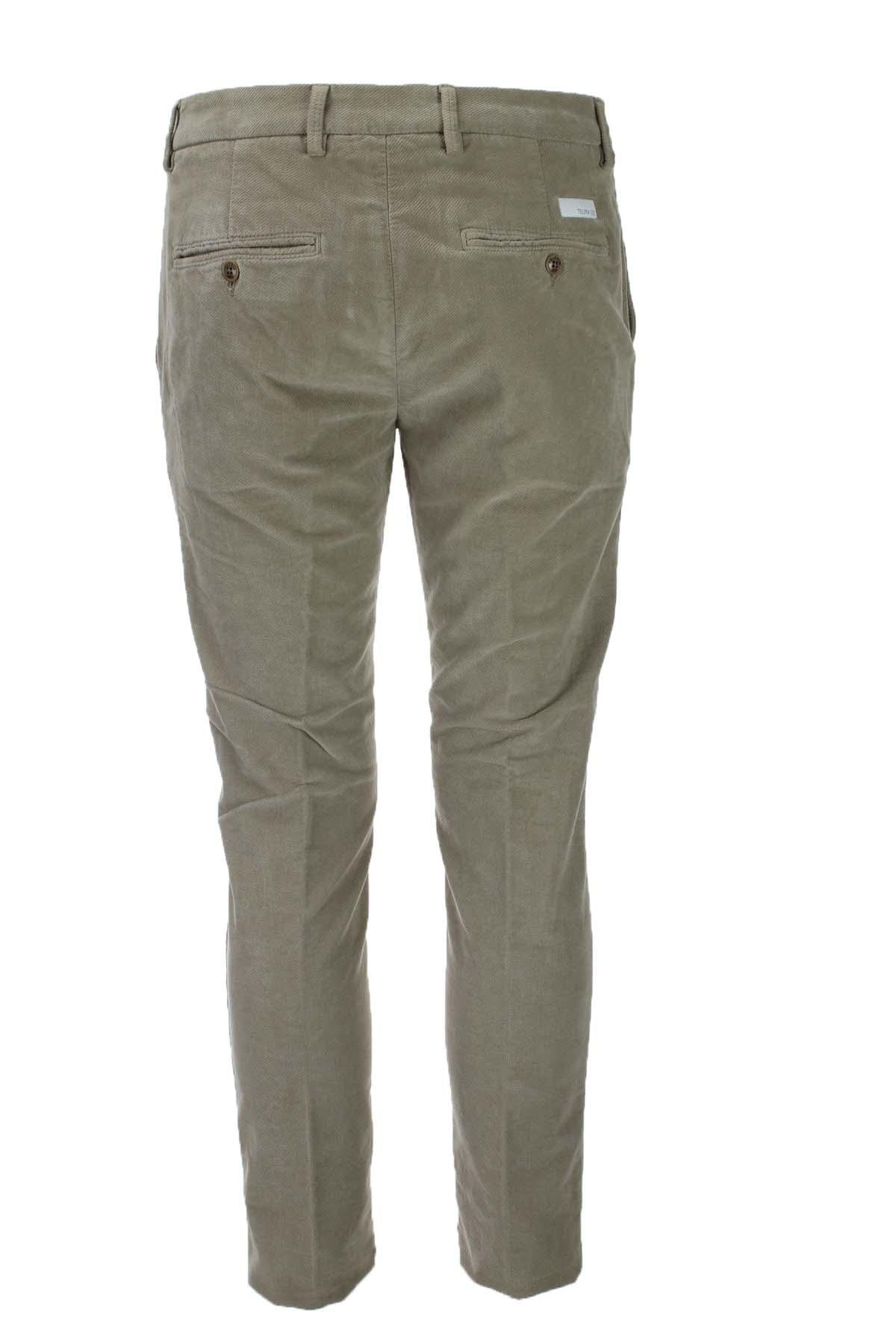 Pantalone in micro velluto diagonale stretch