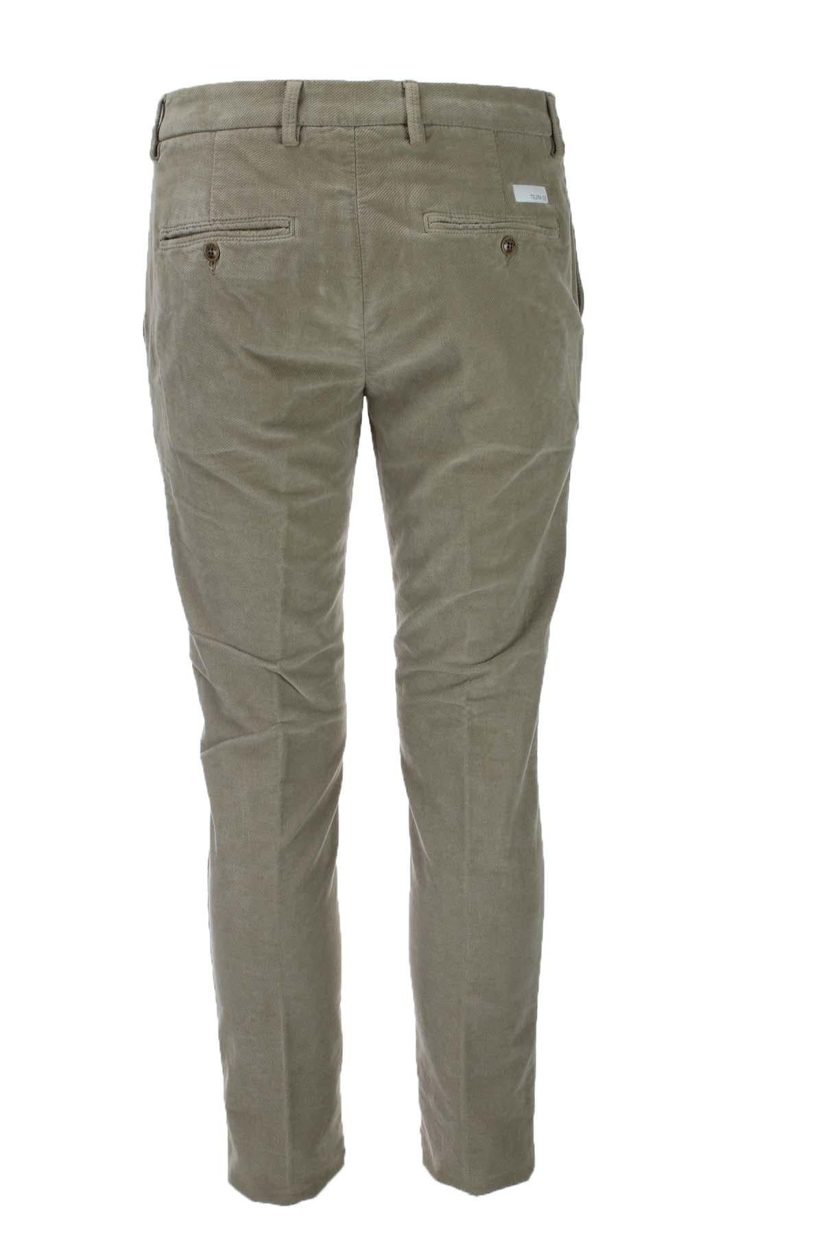 Pantalone in micro velluto diagonale stretch