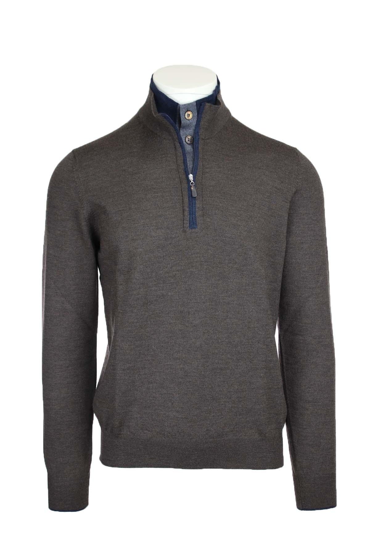 Maglia lupetto con zip e bottoni