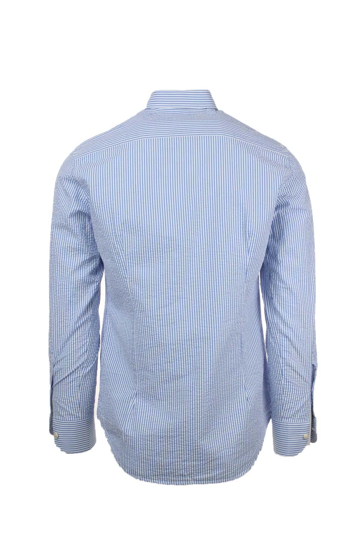 Camicia a righe in cotone seersucker