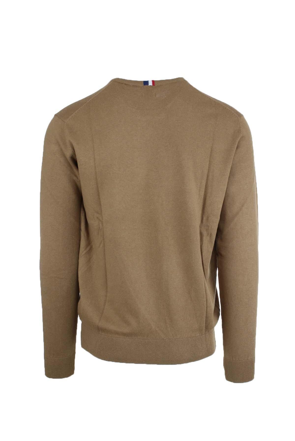 Maglia girocollo in cotone e cachemire con logo