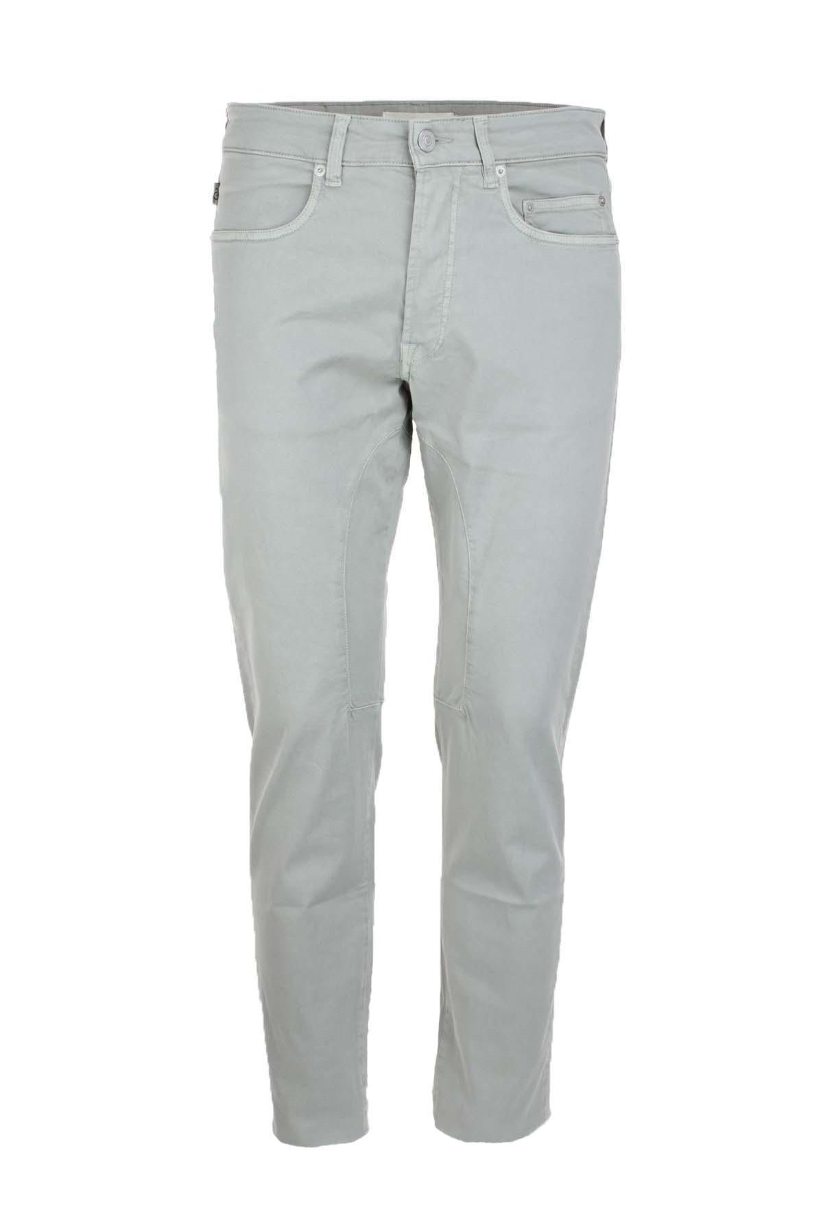 Pantalone 5 tasche in cotone leggero con toppe