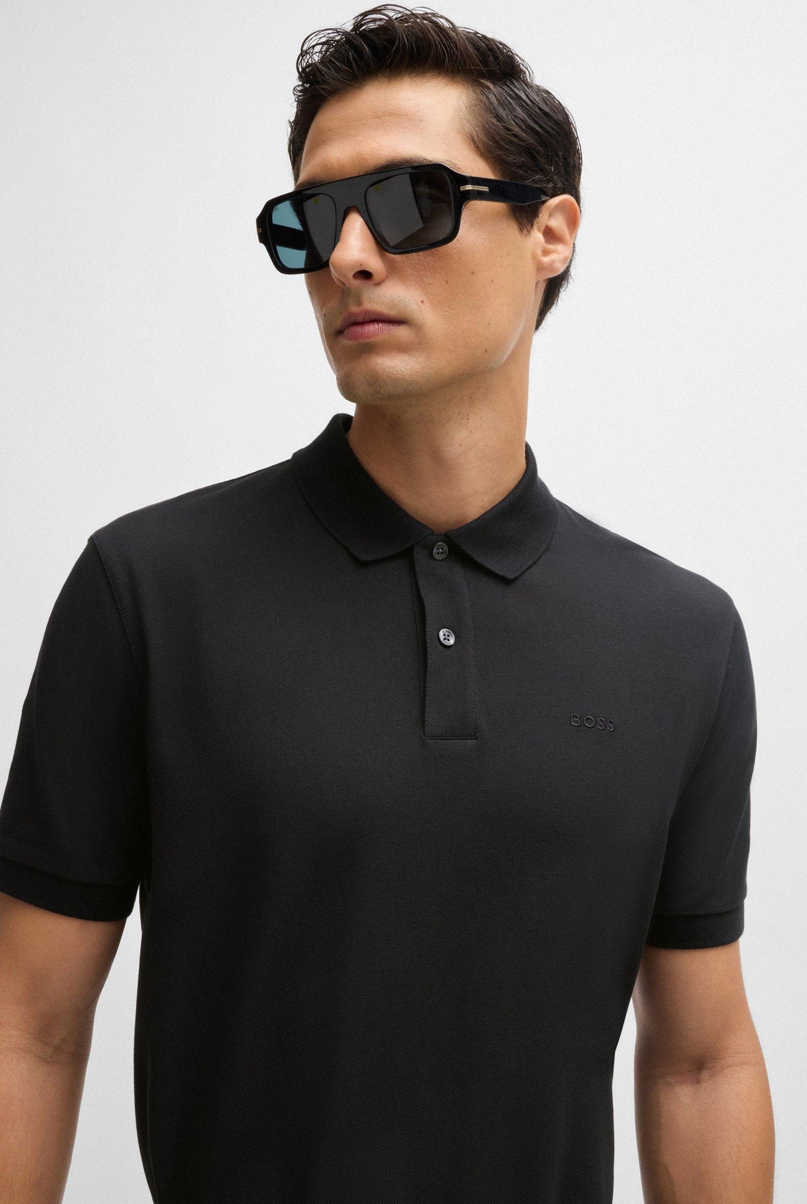 Polo mezza manica in cotone piquet con logo