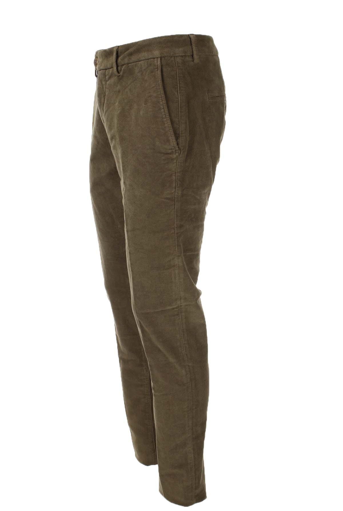 Pantalone in micro velluto diagonale stretch