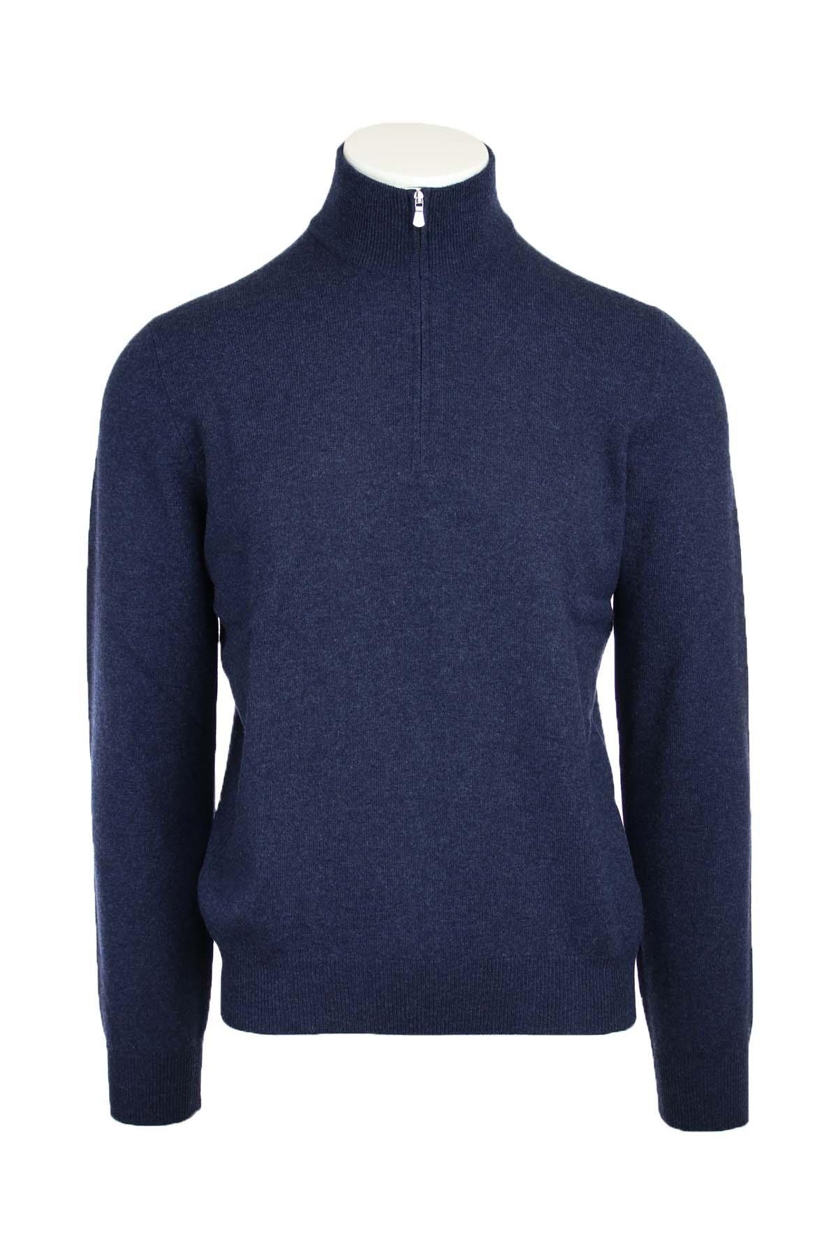 Lupetto zip in lana e cachemire