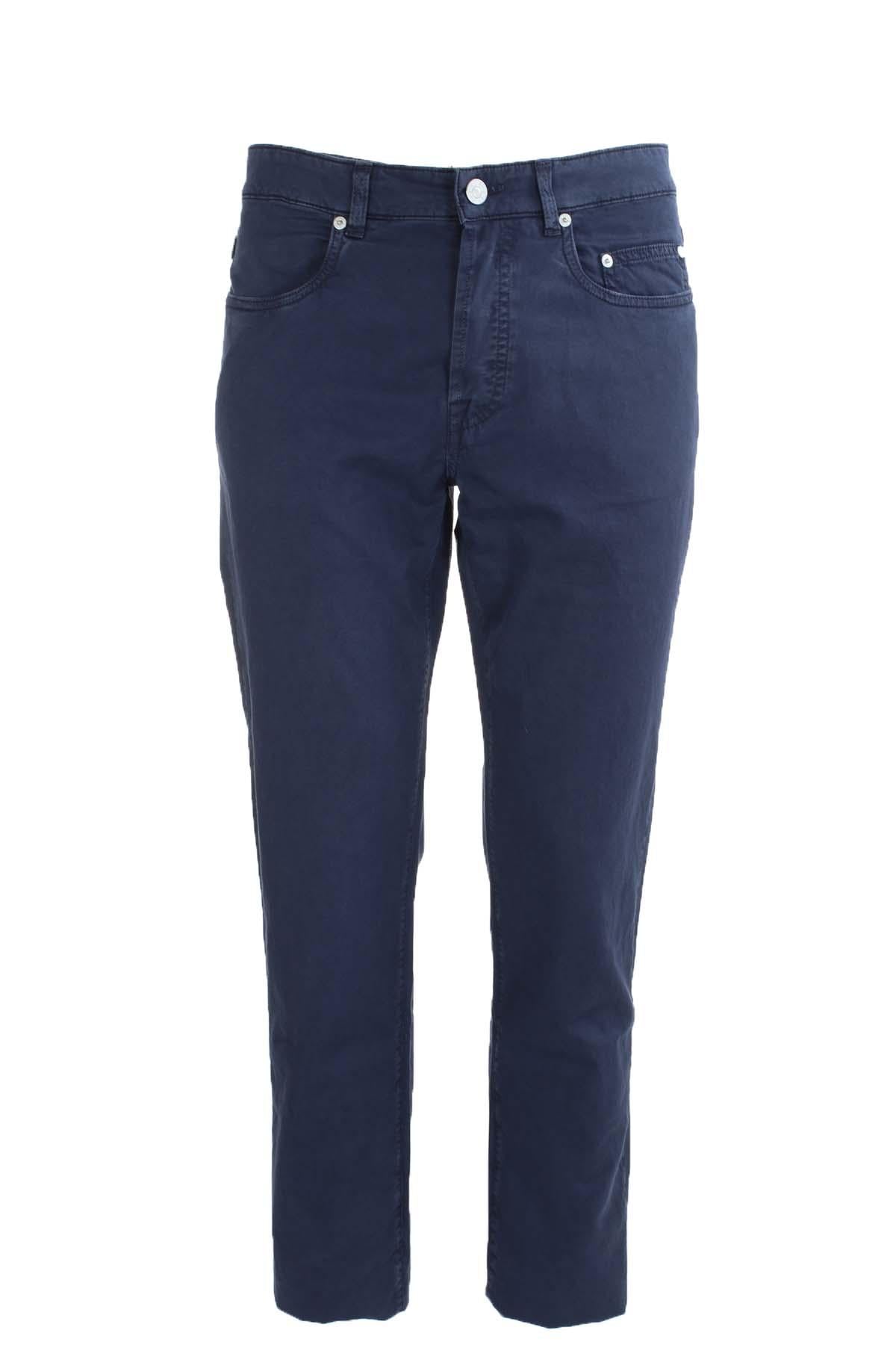 Pantalone 5 tasche in cotone e lino