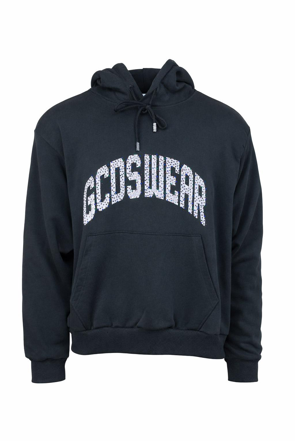 Felpa Hoodie GCDS Uomo con Logo Frontale Glitterato