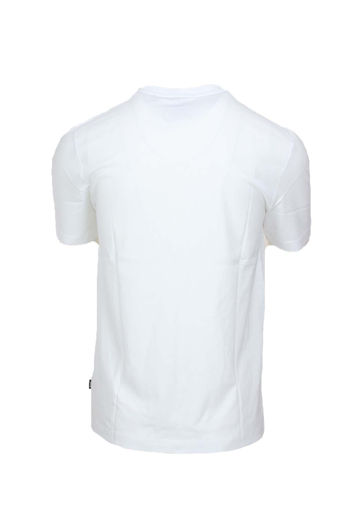 T-shirt mezza manica in cotone con maxi logo Boss