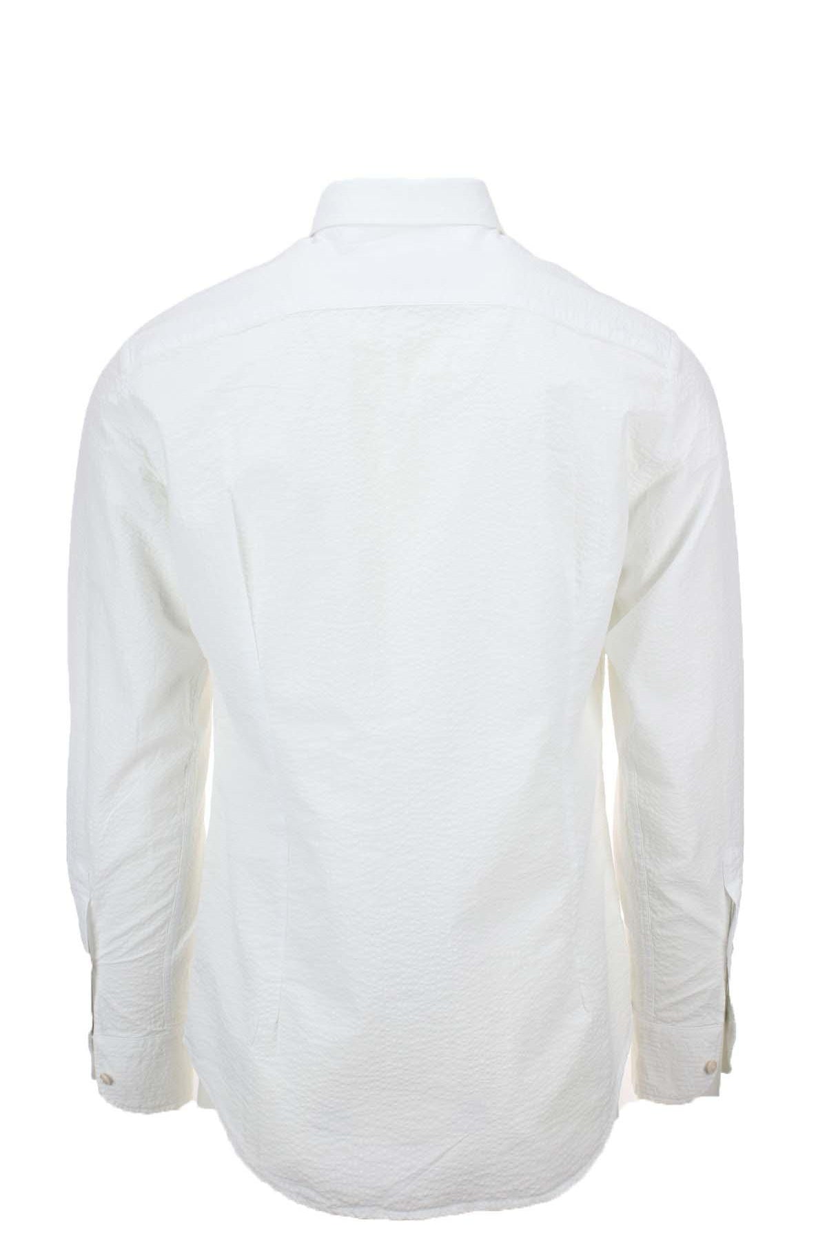 Camicia a righe in cotone seersucker
