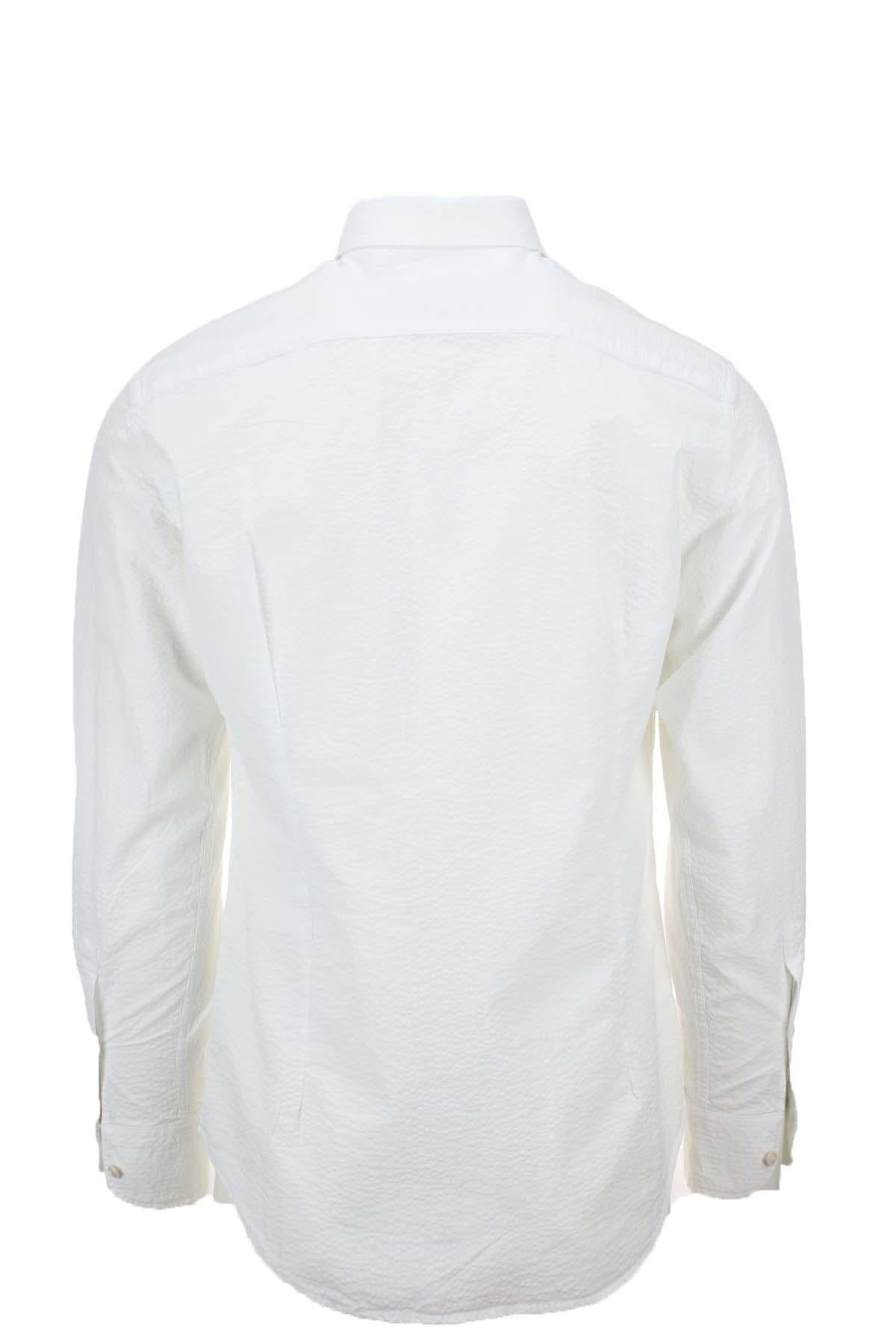 Camicia a righe in cotone seersucker