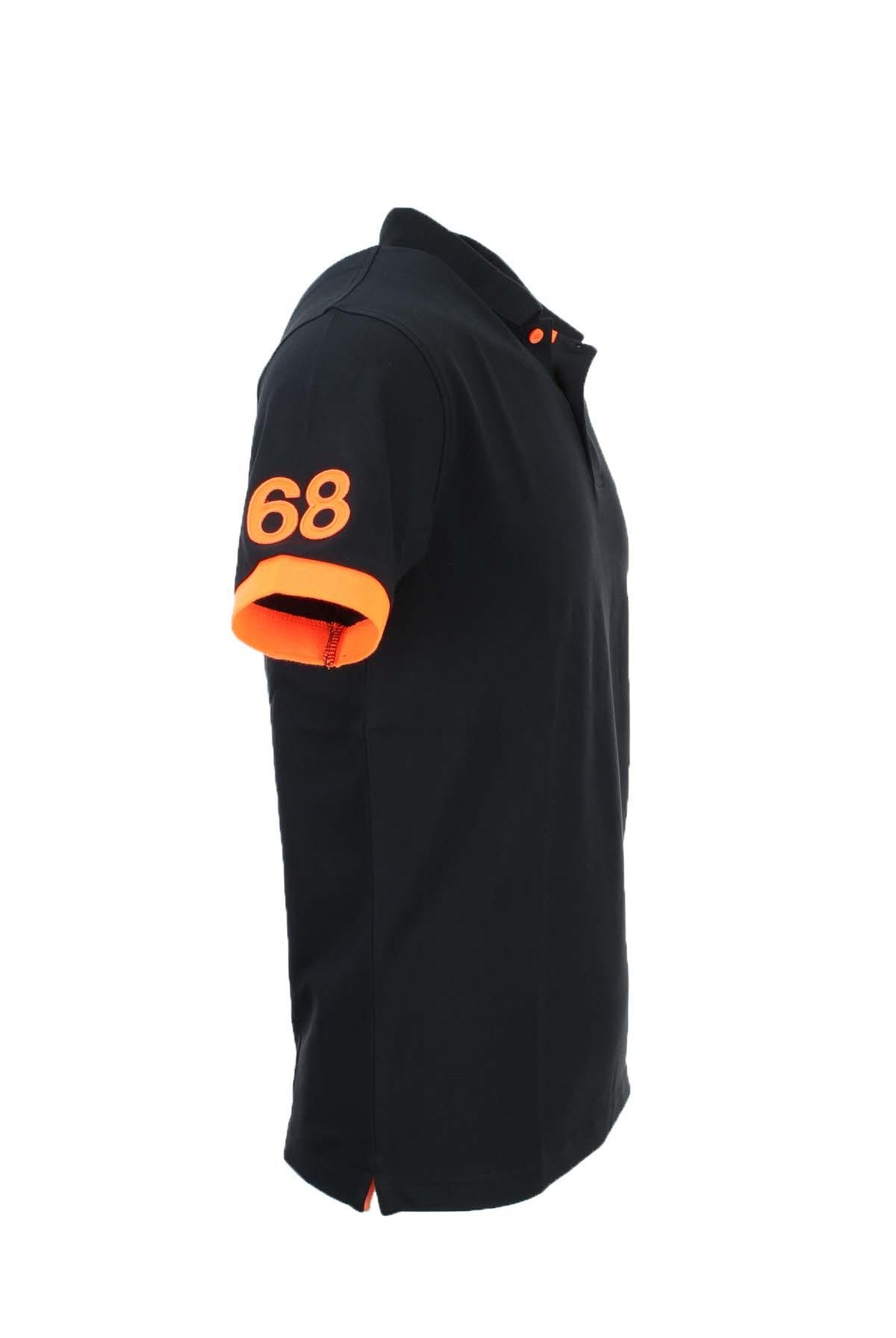 Polo mezza manica con dettagli e logo fluo