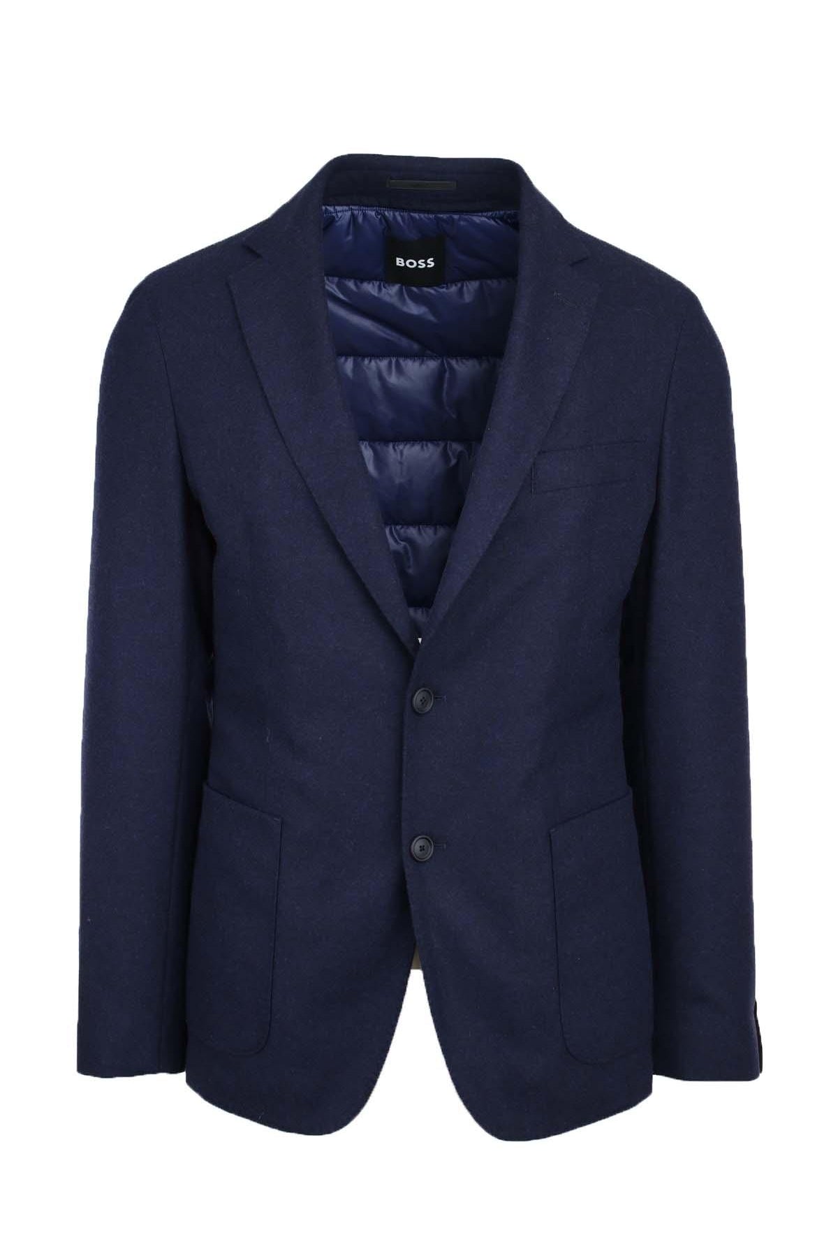 Giacca blazer in lana con trapunta interna