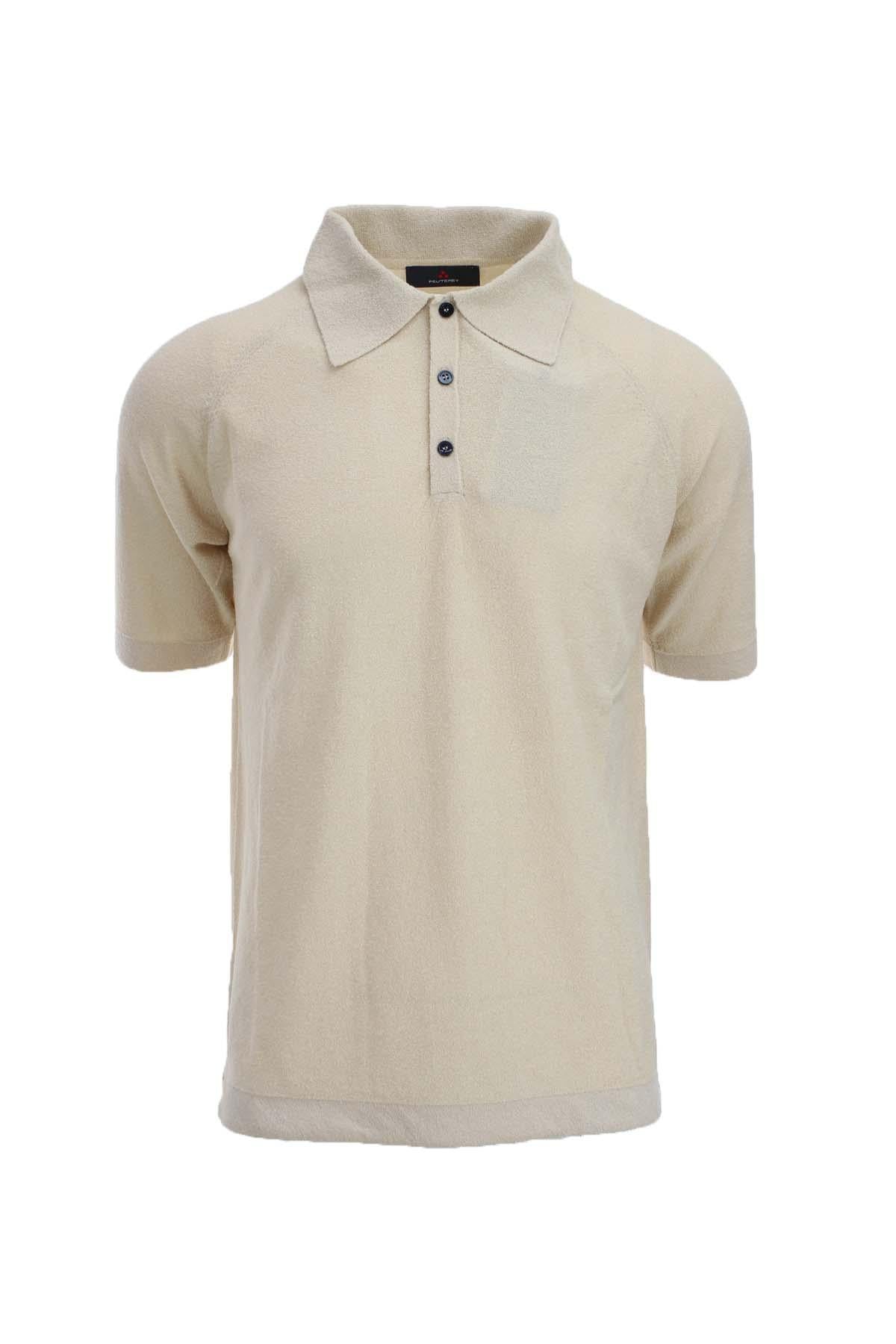 Polo mezza manica effetto spugna Hsin in misto cotone