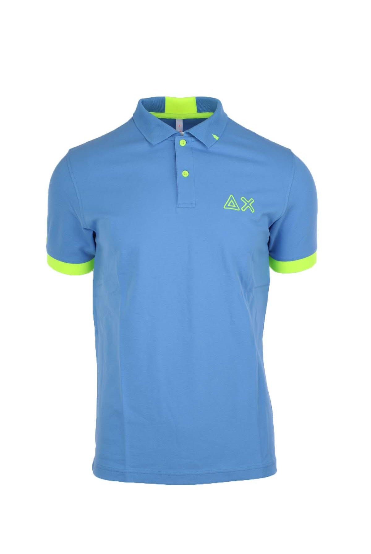 Polo mezza manica con dettagli e logo fluo