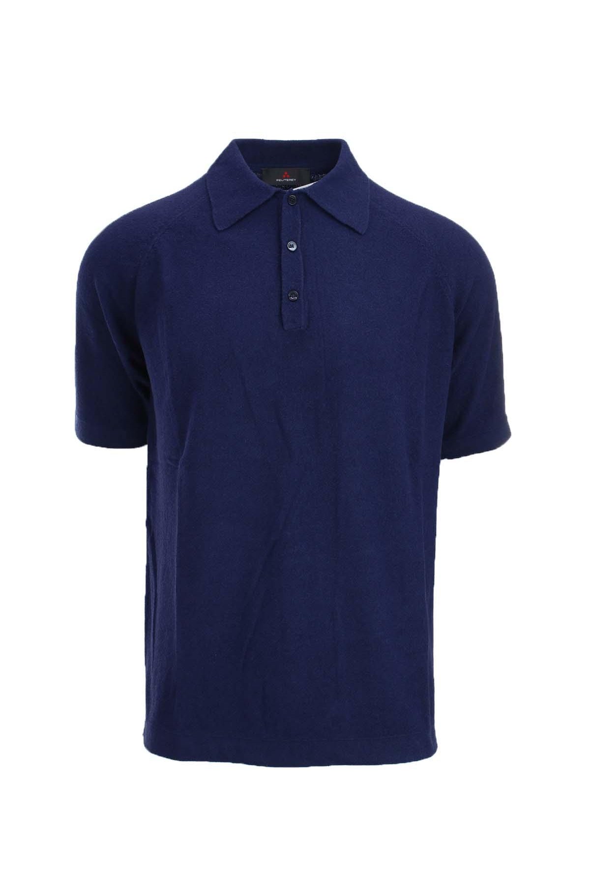 Polo mezza manica effetto spugna Hsin in misto cotone