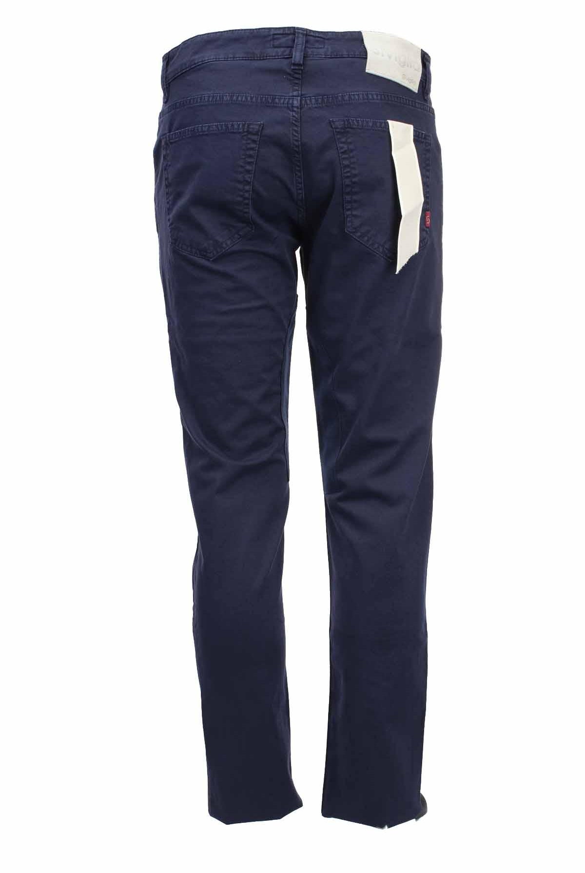 Pantalone 5 tasche con toppe in alcantara