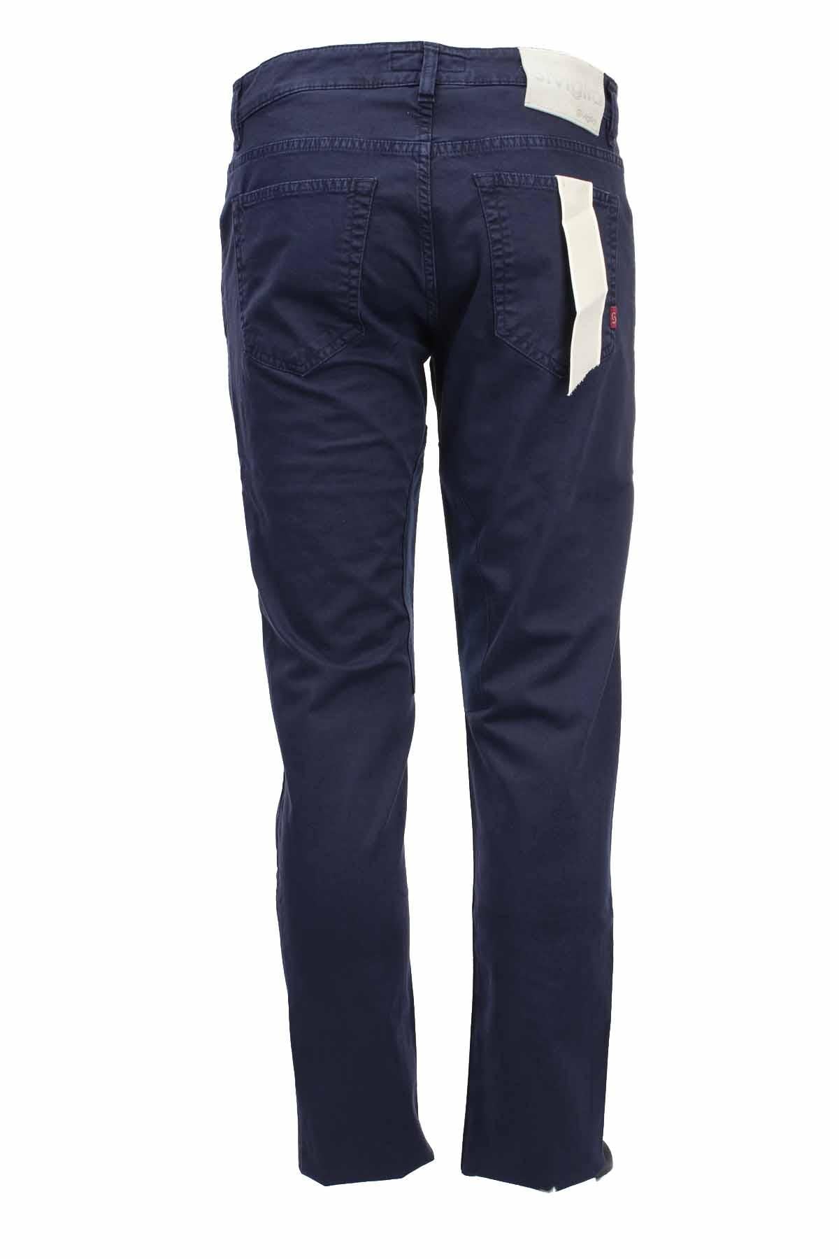 Pantalone 5 tasche con toppe in alcantara