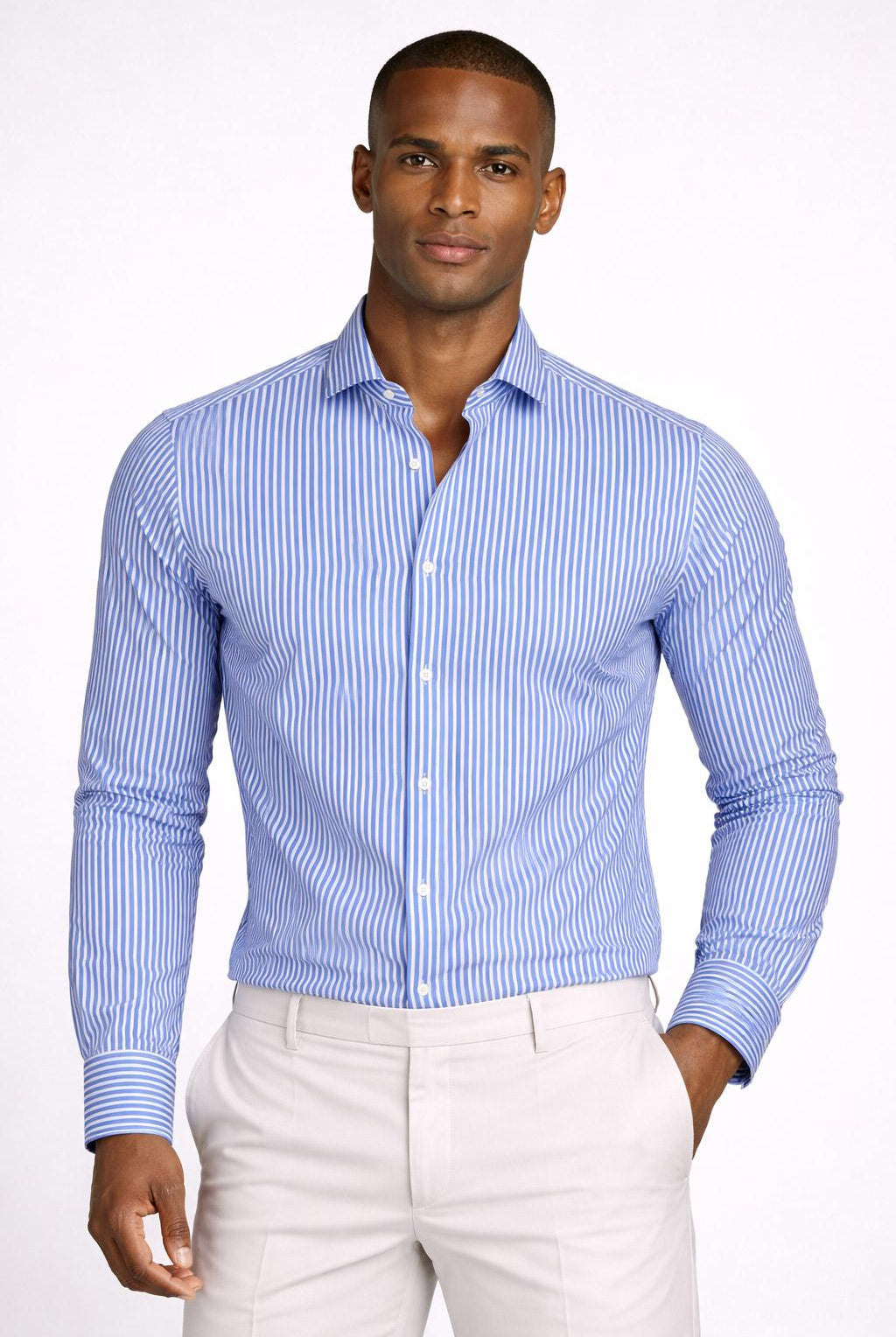 Camicia Uomo a Righe in Cotone Stretch