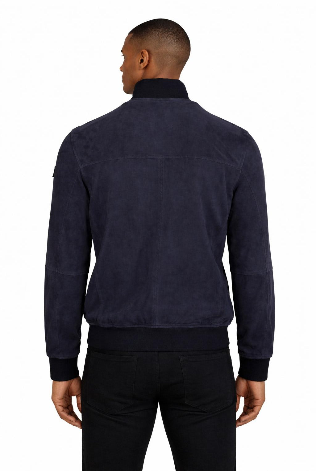 Giubbotto Uomo Sands in Suede Collo Alto Zip Argento