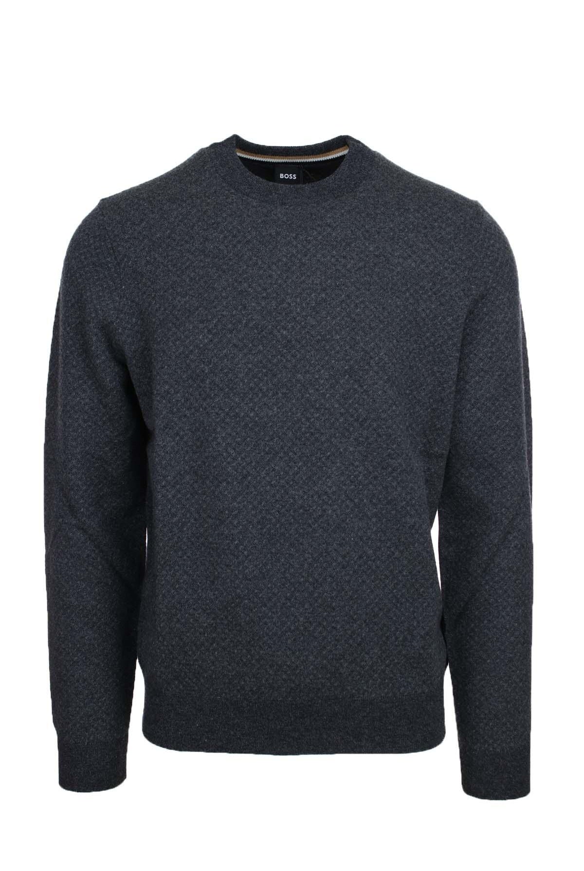 Maglia girocollo in lana e cotone.