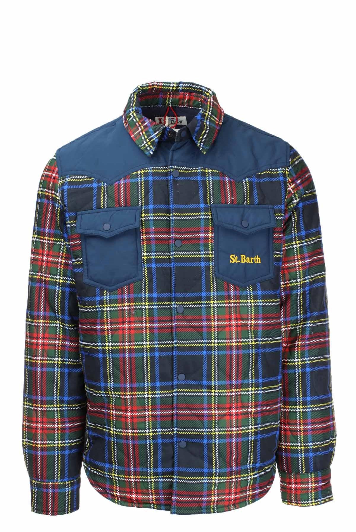 Giacca camicia over imbottita a quadri tartan