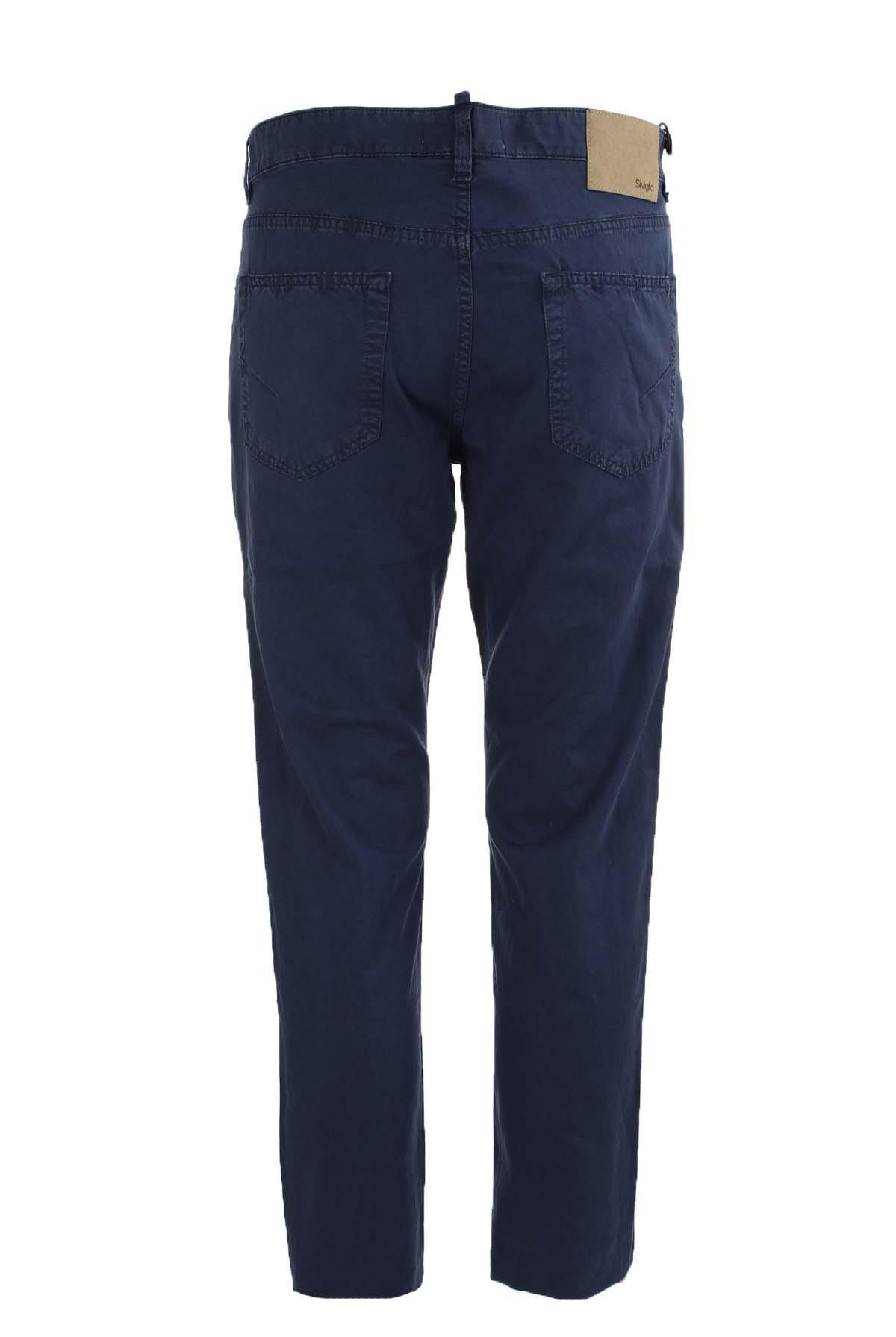 Pantalone 5 tasche in cotone e lino