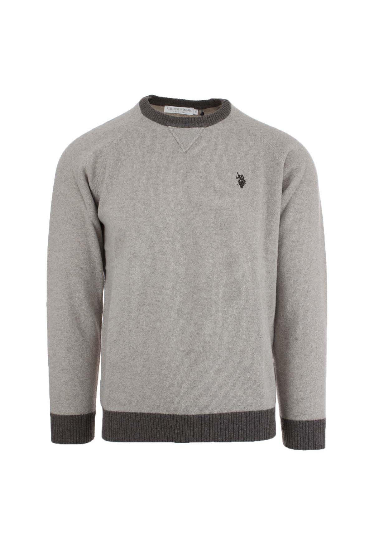 Maglia girocollo in lana bicolore