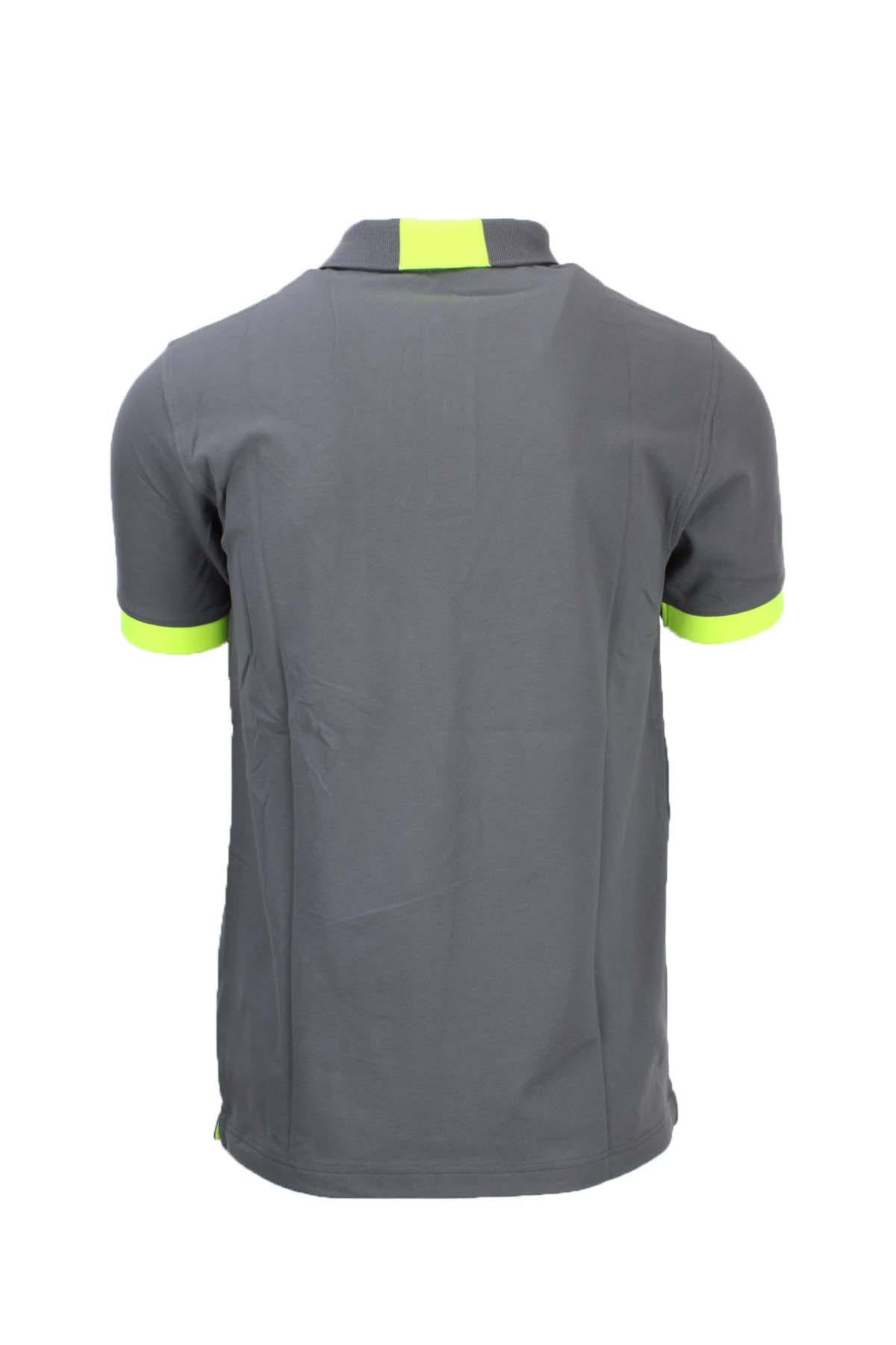 Polo mezza manica con dettagli e logo fluo